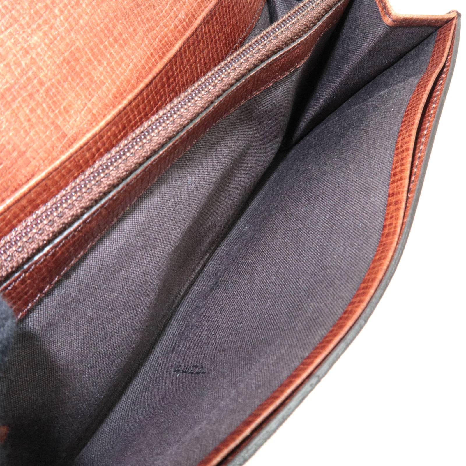 FENDI Zucca Bi-Fold Long Wallet PVC Brown Black 8M0000