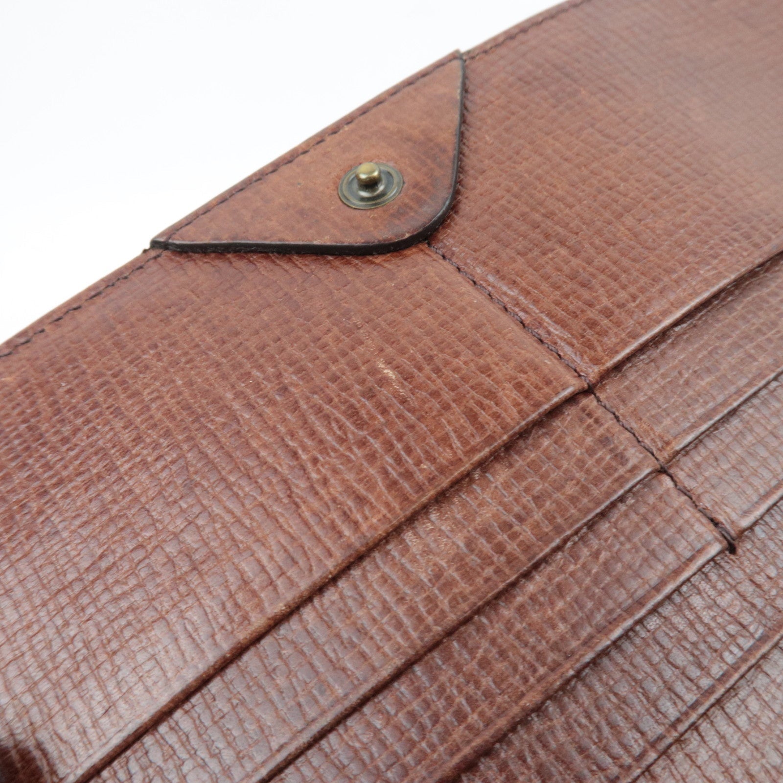 FENDI Zucca Bi-Fold Long Wallet PVC Brown Black 8M0000