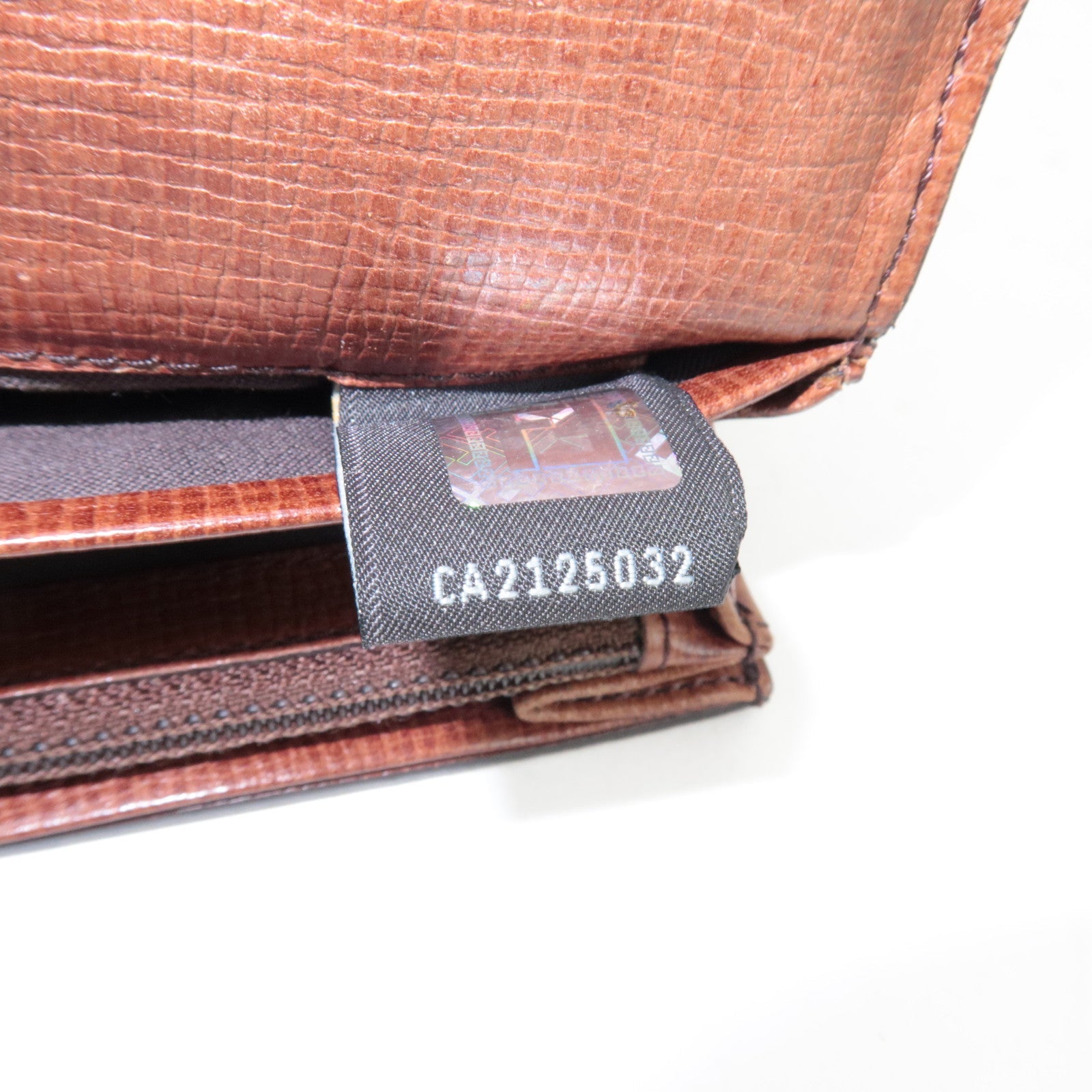 FENDI Zucca Bi-Fold Long Wallet PVC Brown Black 8M0000