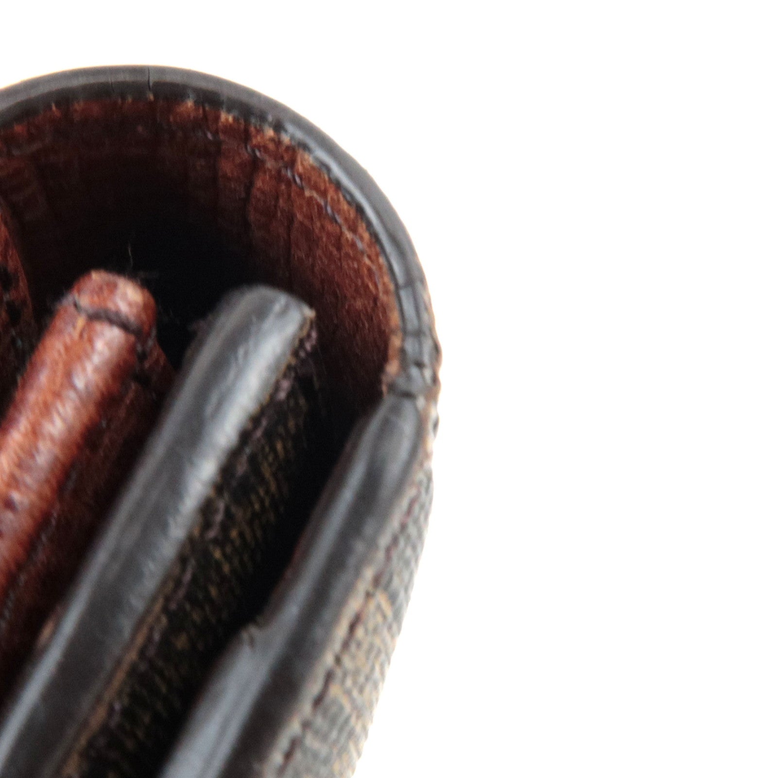 FENDI Zucca Bi-Fold Long Wallet PVC Brown Black 8M0000