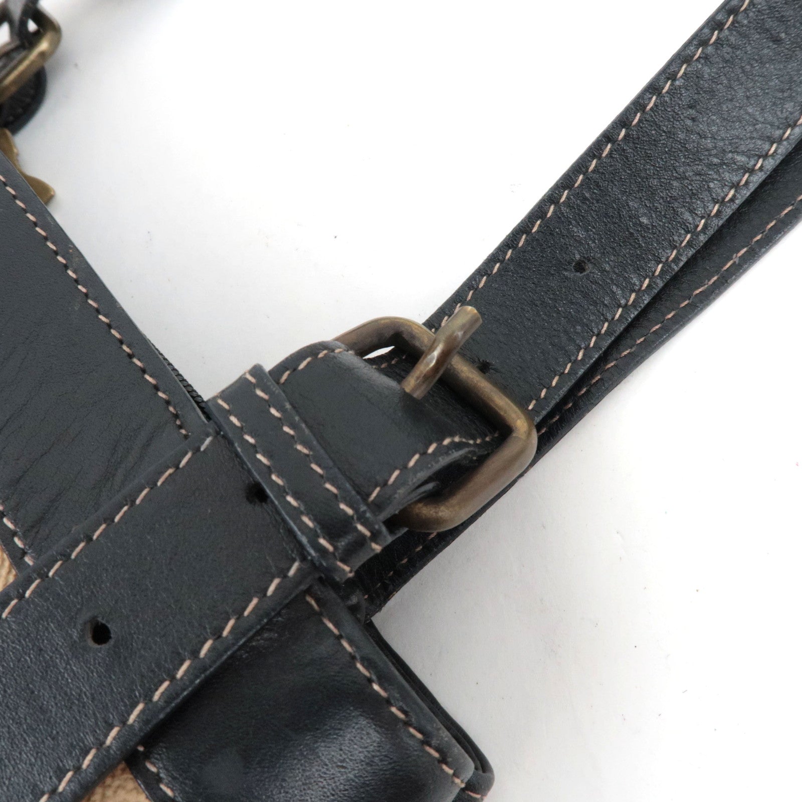 BURBERRY Shelter Under A Burberry's Nova Plaid Tote Bag PVC Leather Beige Black