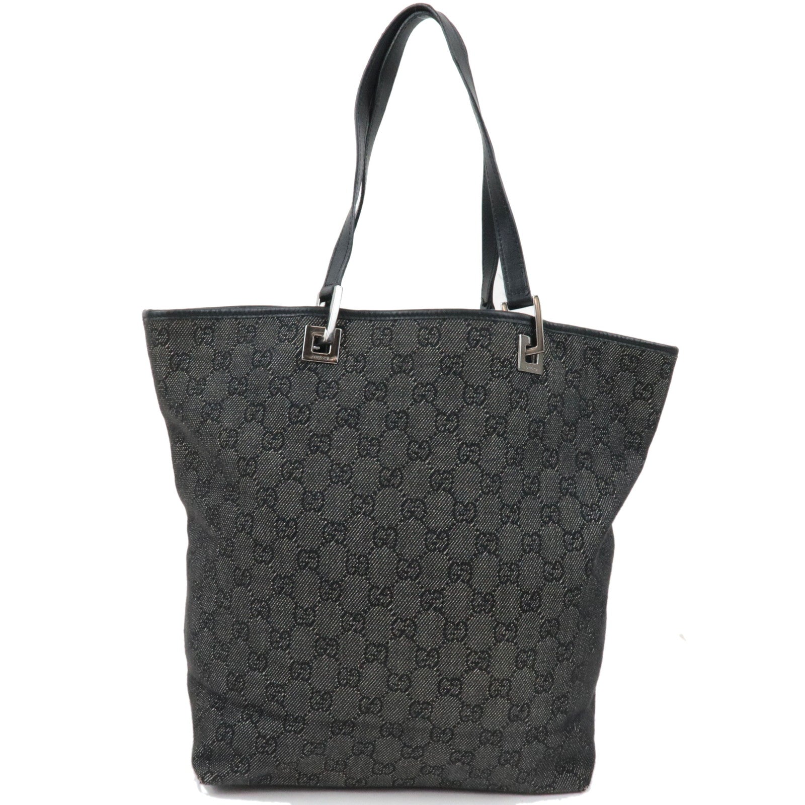 GUCCI Tote Bag GG Canvas Leather Black 3124377409