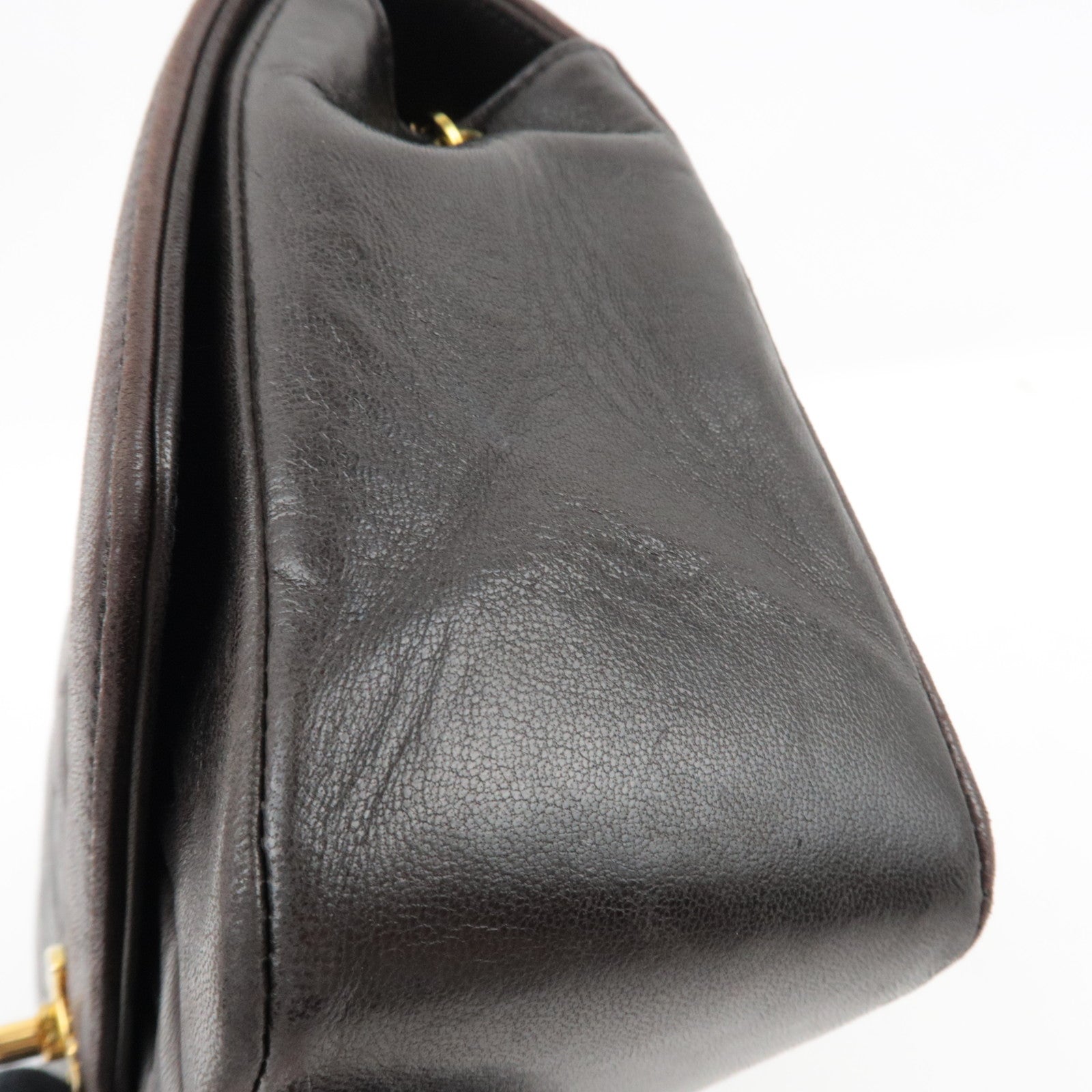 CHANEL Diana Matelasse 25 Chain Shoulder Bag Lambskin Black Gold HDW 3100311 *G card