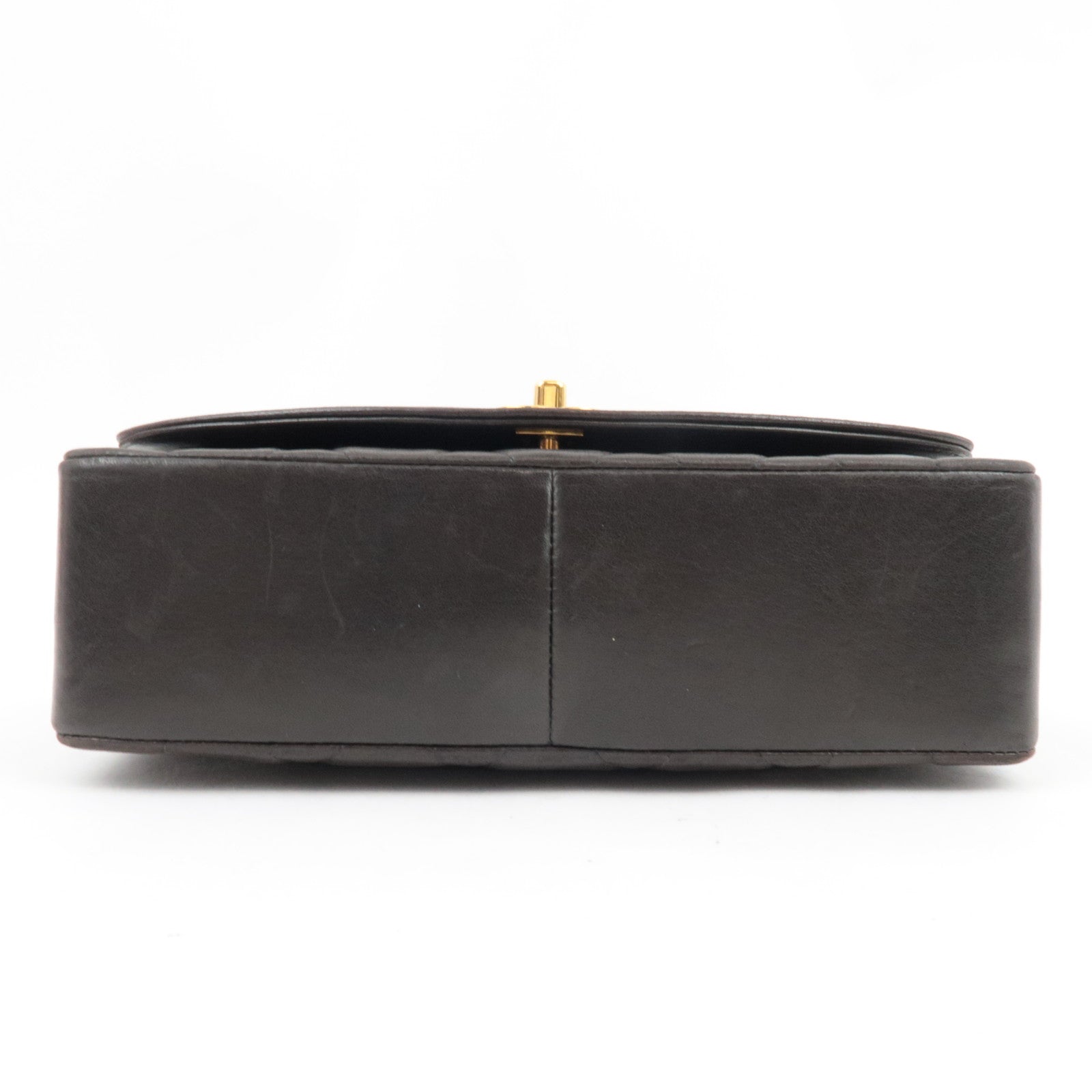 CHANEL Diana Matelasse 25 Chain Shoulder Bag Lambskin Black Gold HDW 3100311 *G card