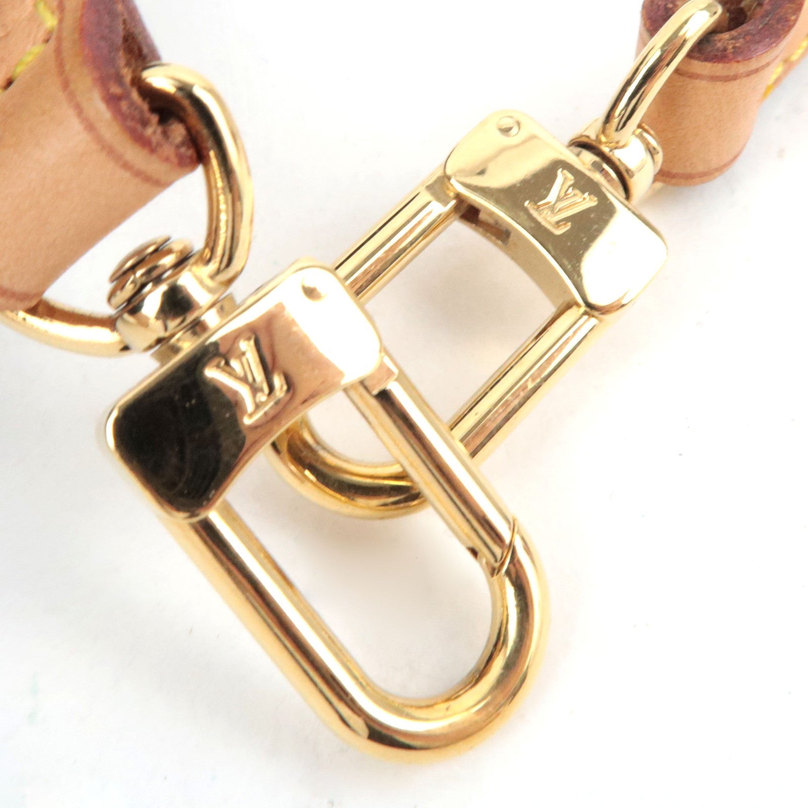 Louis Vuitton Shoulder Strap Leather Beige J00145