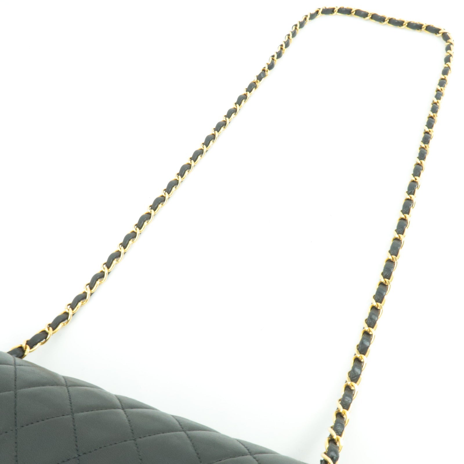 CHANEL Matelasse 25 Single Flap Chain Shoulder Bag Lambskin Black Gold HDW 4336072 *Box