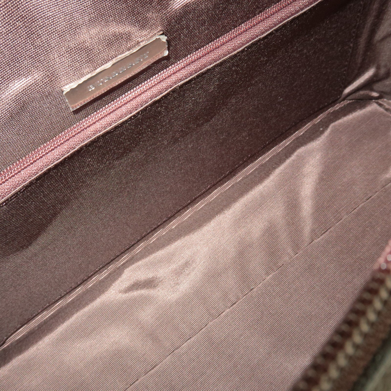 BURBERRY Nova Plaid Handbag Canvas Leather Beige Brown