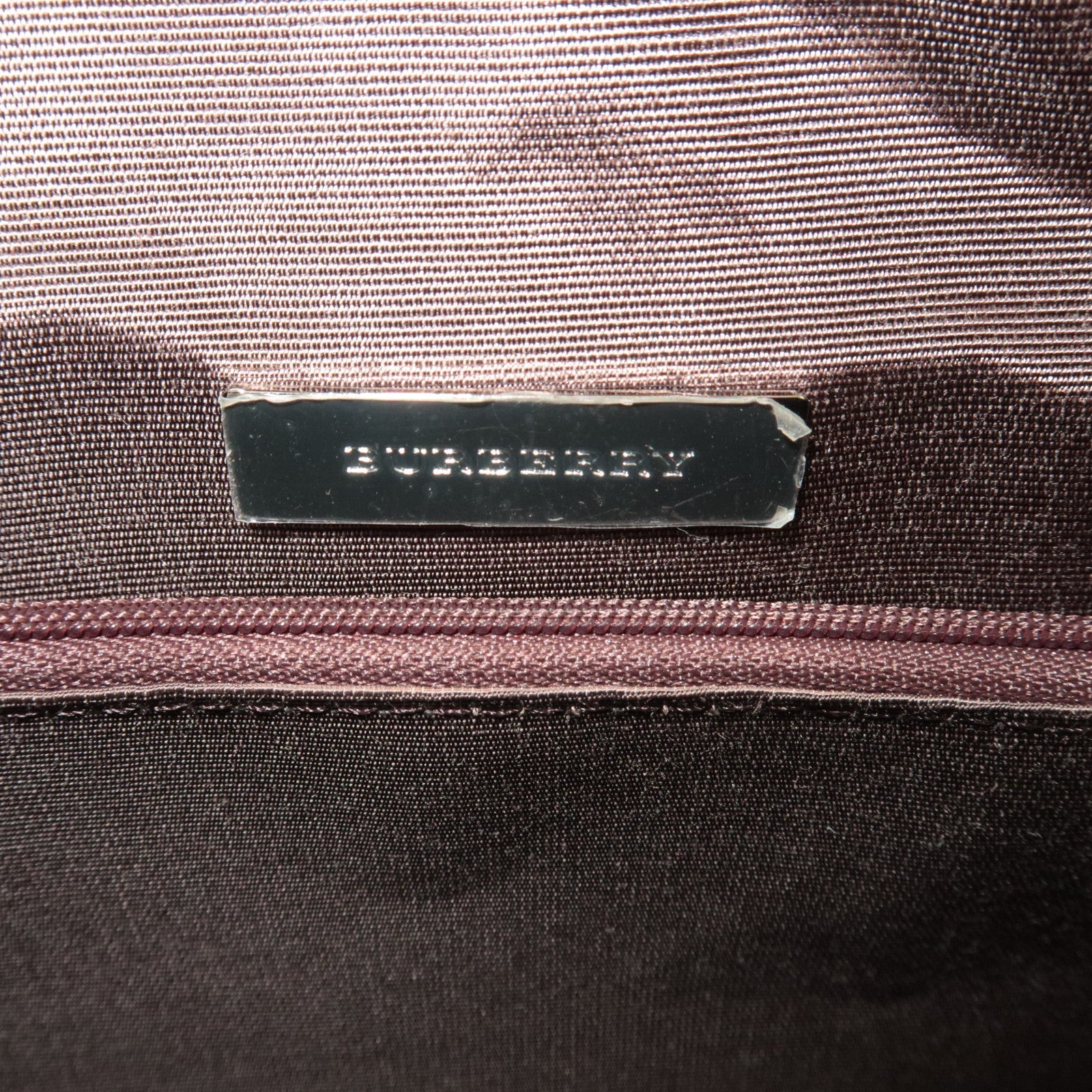 BURBERRY Nova Plaid Handbag Canvas Leather Beige Brown