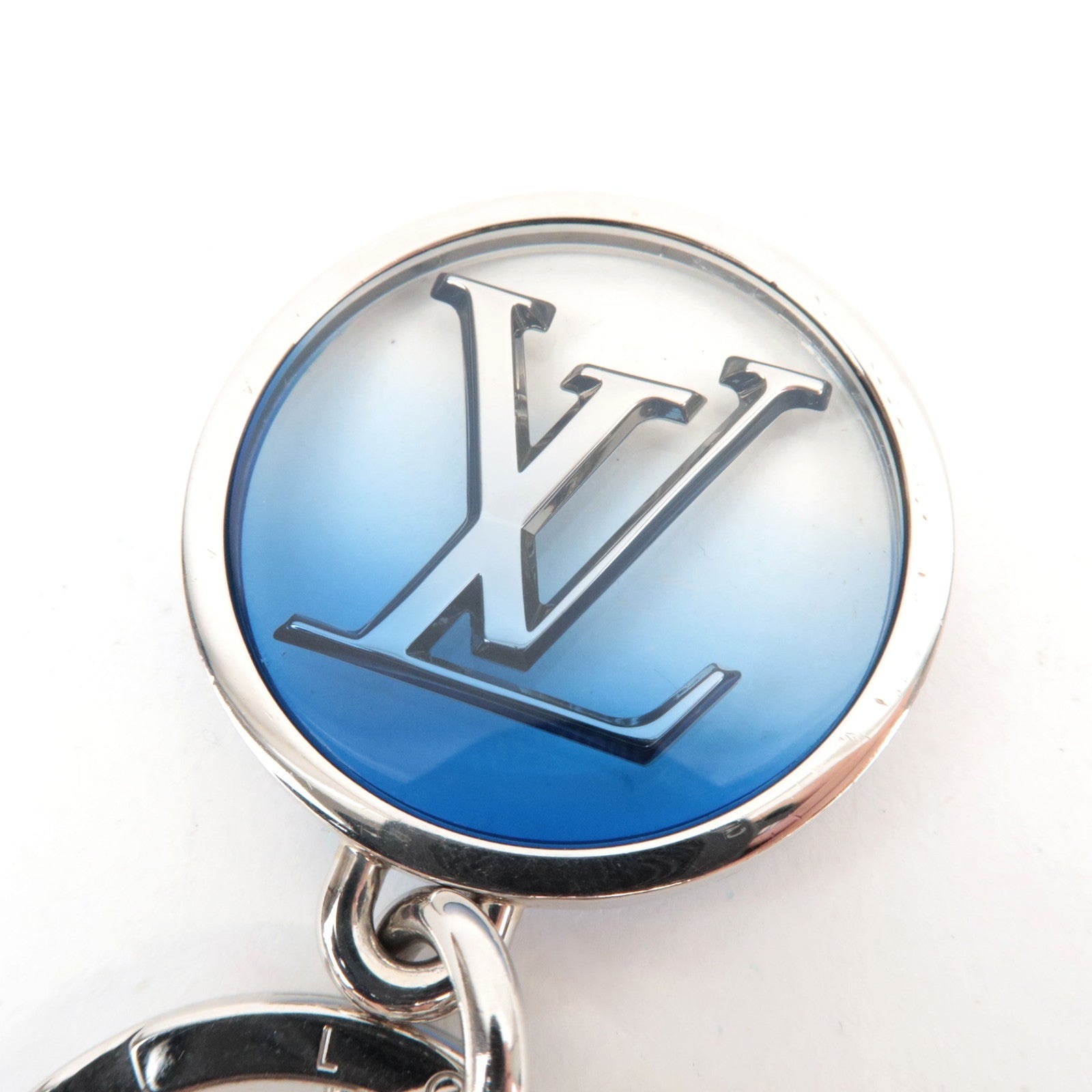 Louis Vuitton Porte Cles Inclusion Bag Charm Metal Silver Blue M69852 DI0280