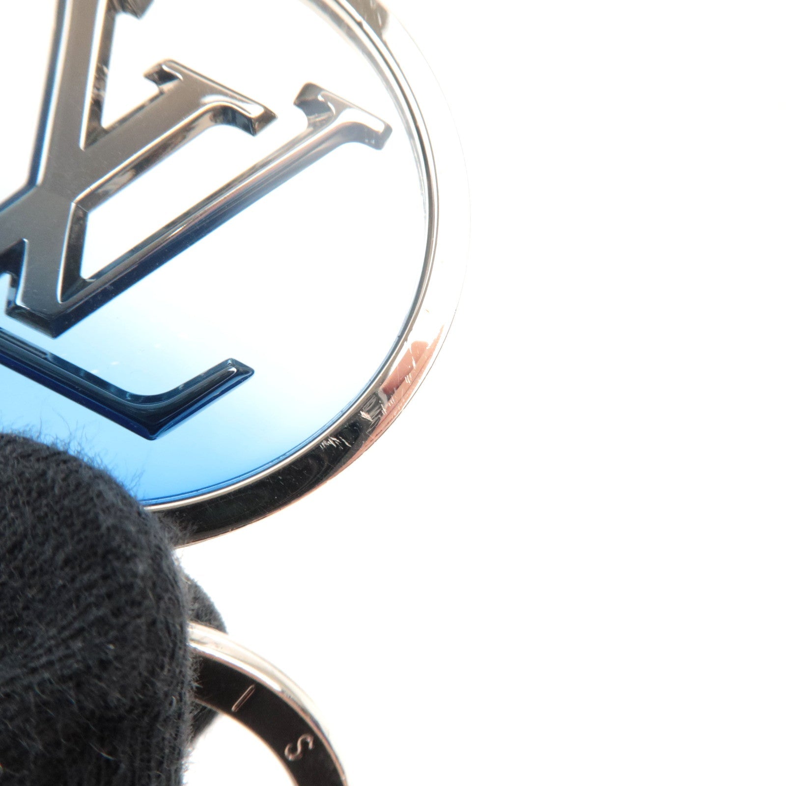 Louis Vuitton Porte Cles Inclusion Bag Charm Metal Silver Blue M69852 DI0280