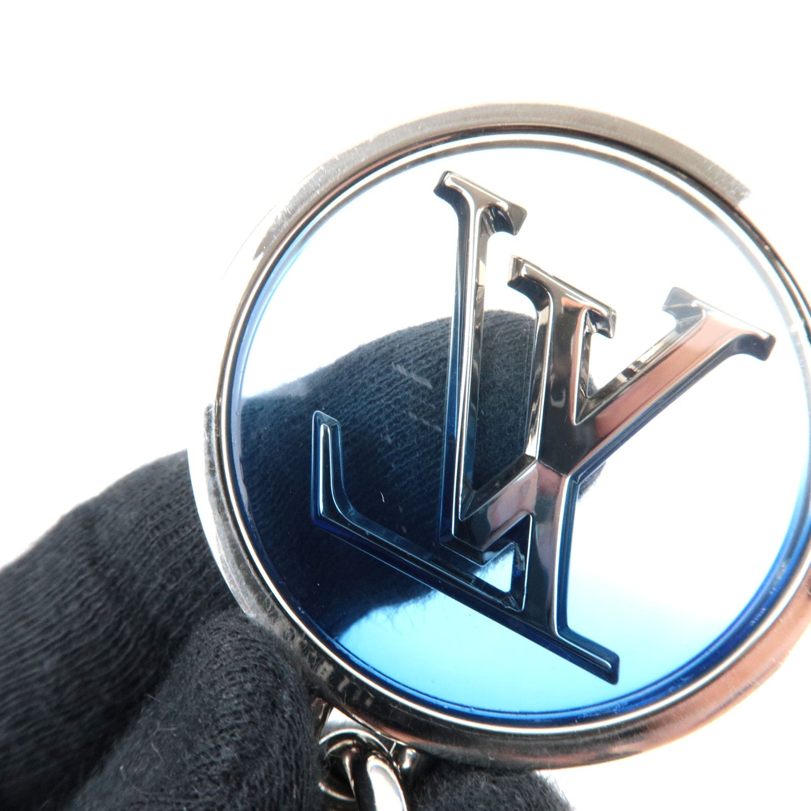 Louis Vuitton Porte Cles Inclusion Bag Charm Metal Silver Blue M69852 DI0280