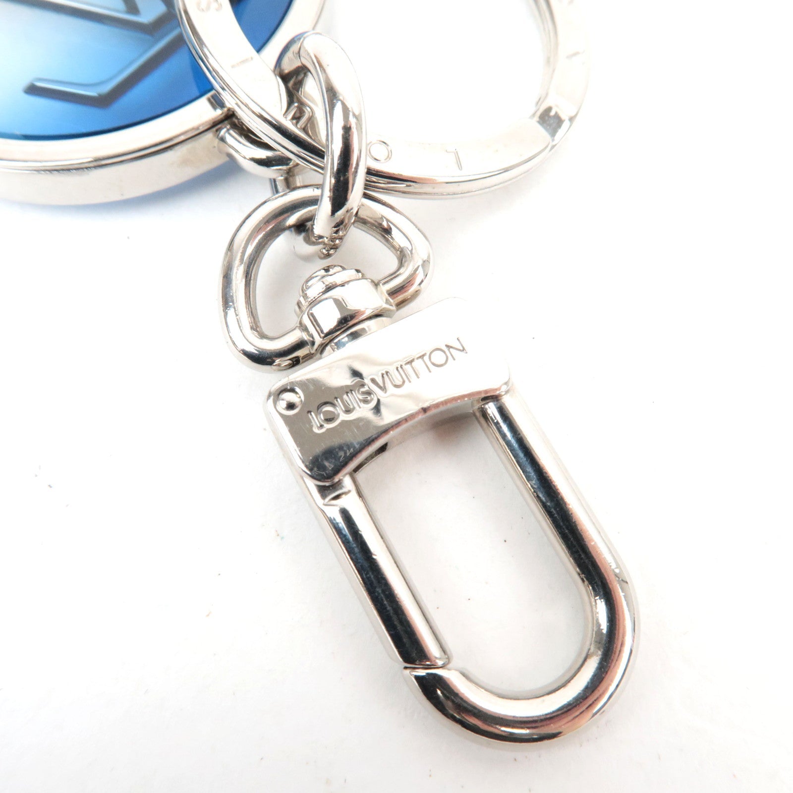 Louis Vuitton Porte Cles Inclusion Bag Charm Metal Silver Blue M69852 DI0280