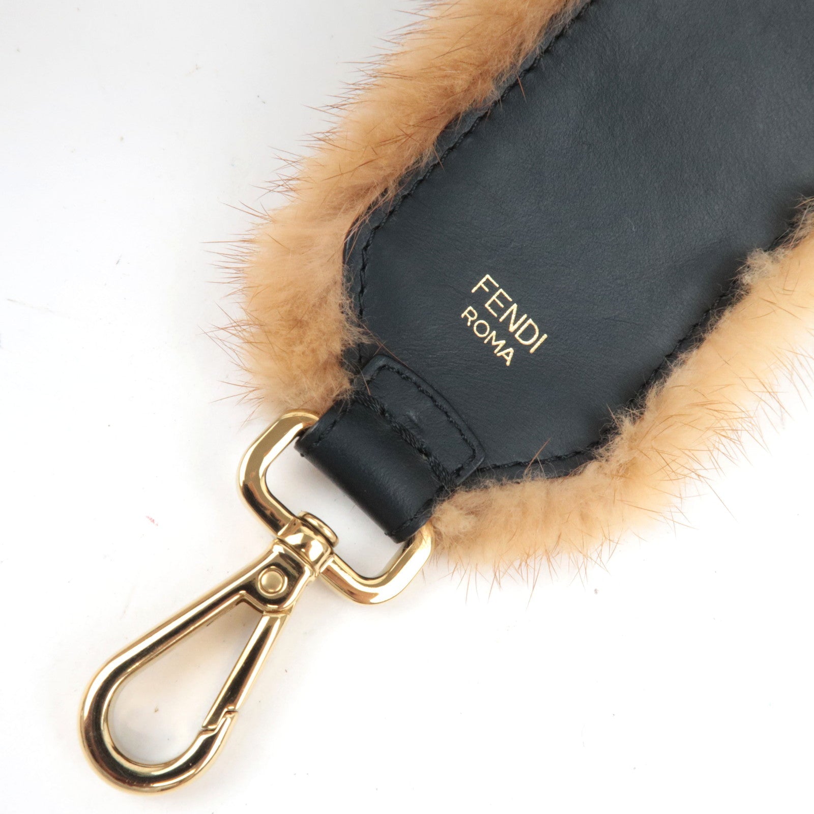 FENDI Zucca Fur Shoulder Strap Fur Brown 8AV105 *Box, Dust bag