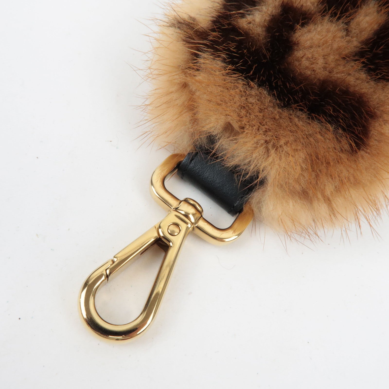 FENDI Zucca Fur Shoulder Strap Fur Brown 8AV105 *Box, Dust bag