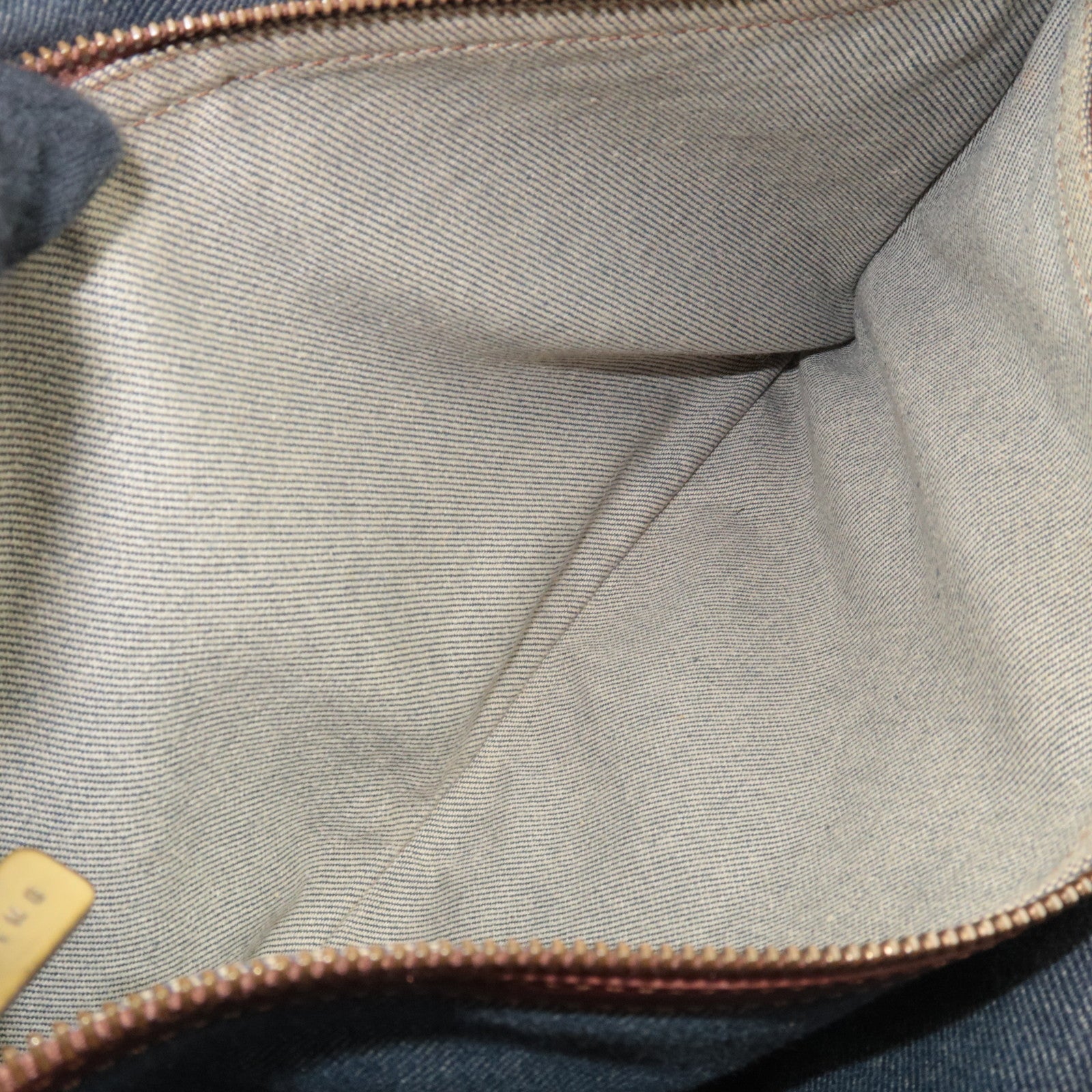 CELINE Paris Macadam Boogie Bag Handbag Denim Leather Blue Brown