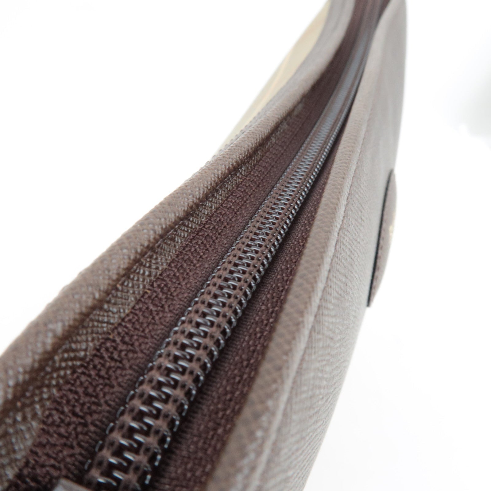 BURBERRY Burberry's Plaid Clutch Bag Canvas Leather Khaki Brown