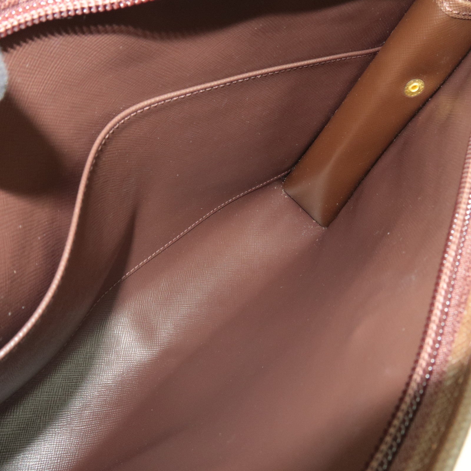 BURBERRY Burberry's Plaid Clutch Bag Canvas Leather Khaki Brown