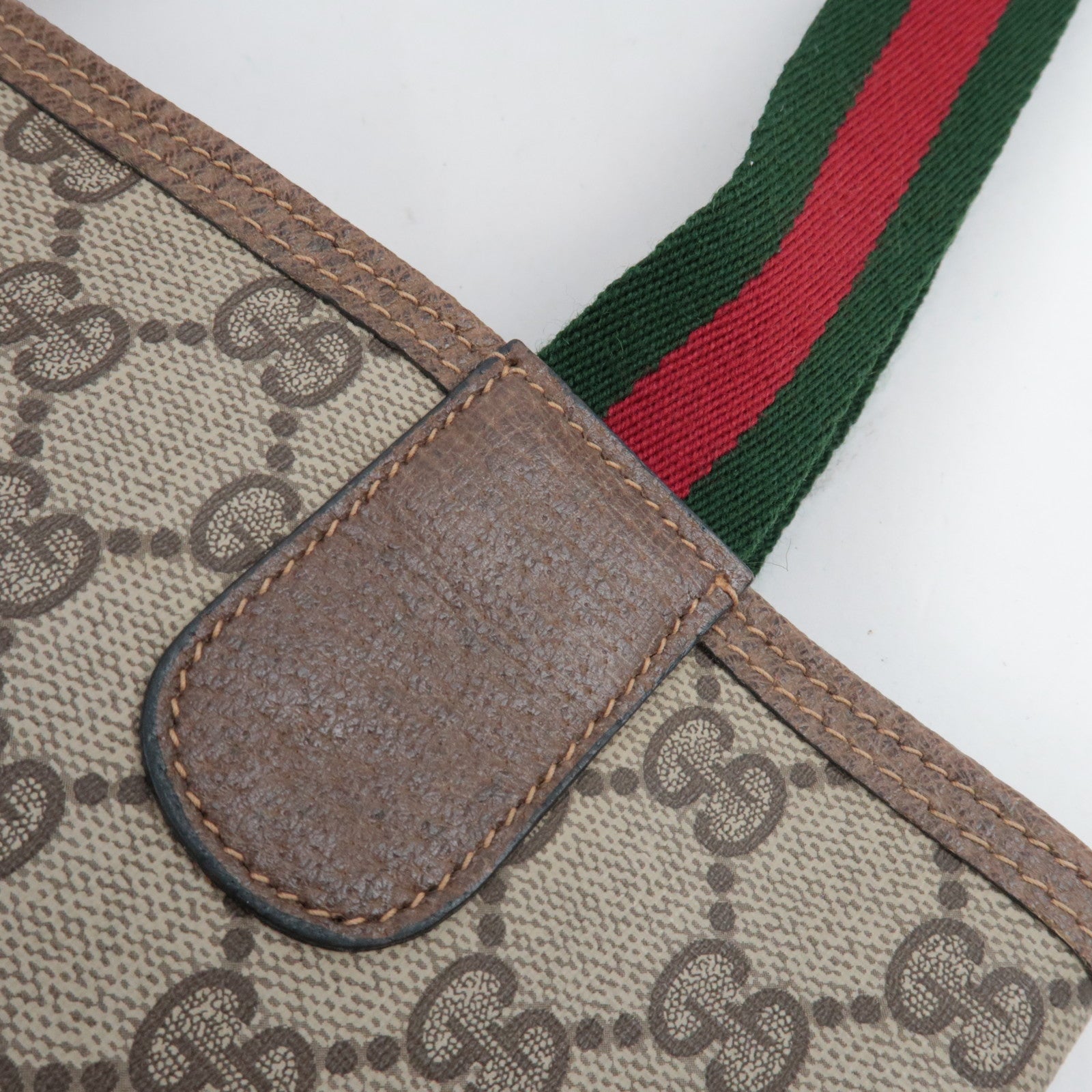 GUCCI Old GUCCI Sherry Tote Bag GG Plus Leather Beige Brown 39.02.003