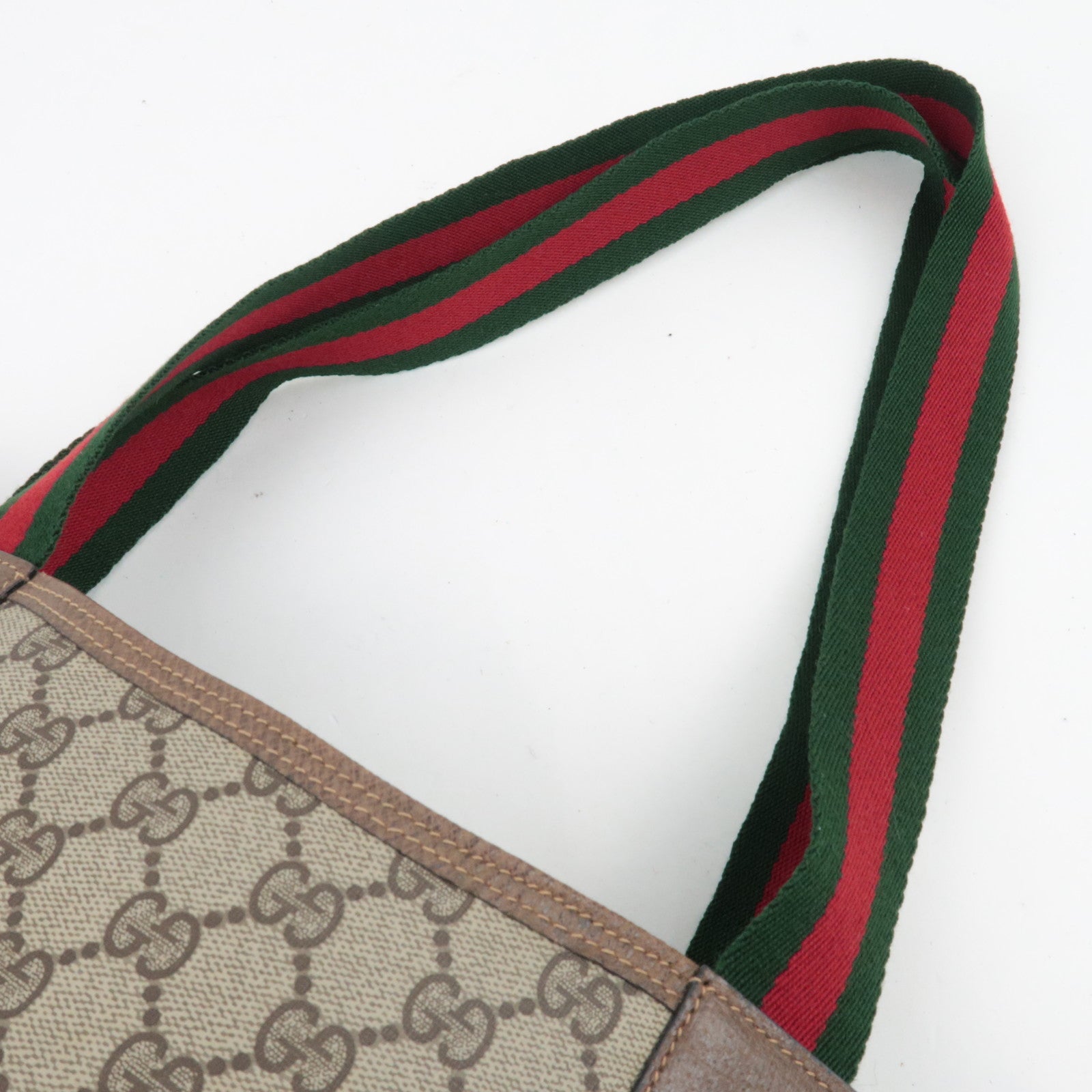 GUCCI Old GUCCI Sherry Tote Bag GG Plus Leather Beige Brown 39.02.003