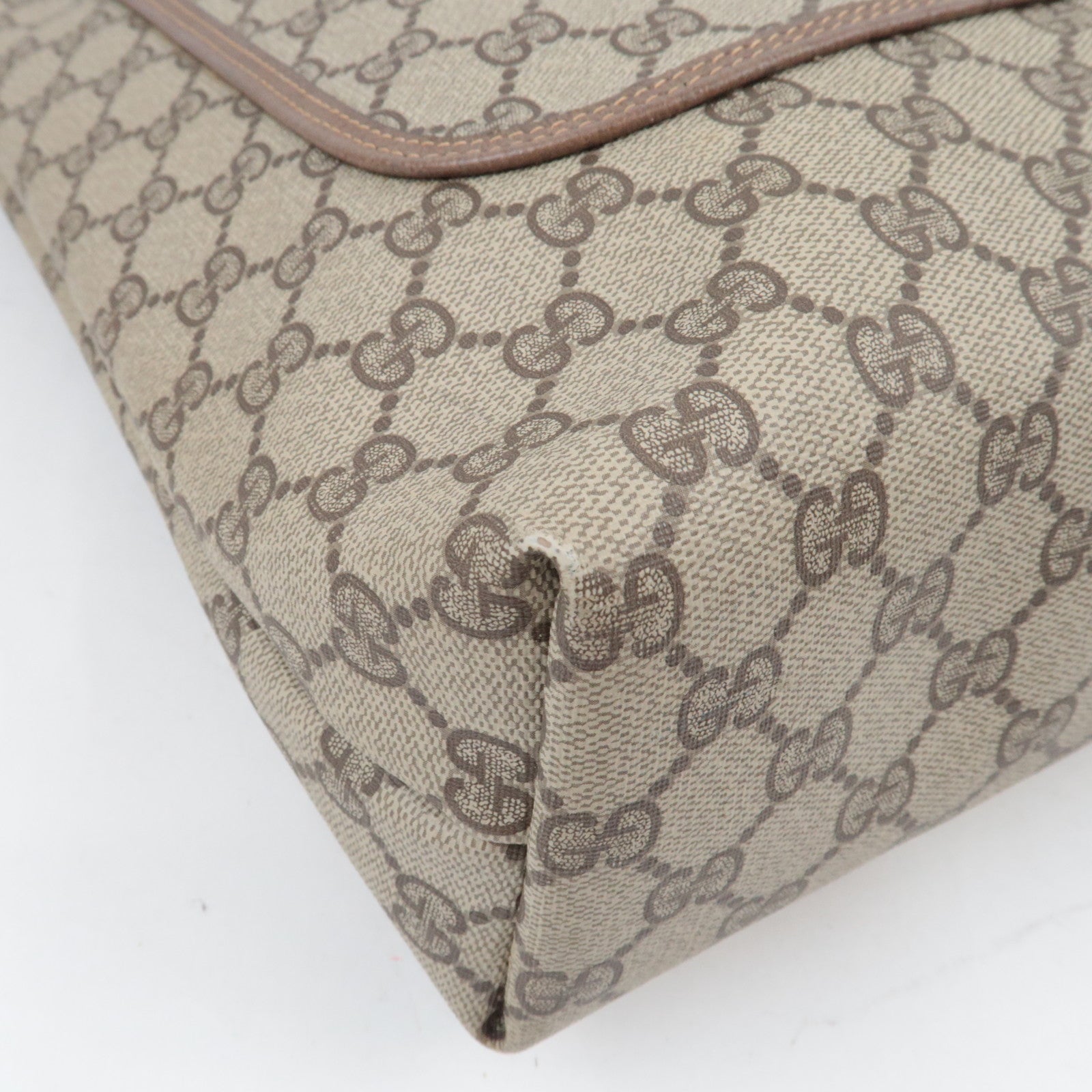 GUCCI Old GUCCI Sherry Tote Bag GG Plus Leather Beige Brown 39.02.003