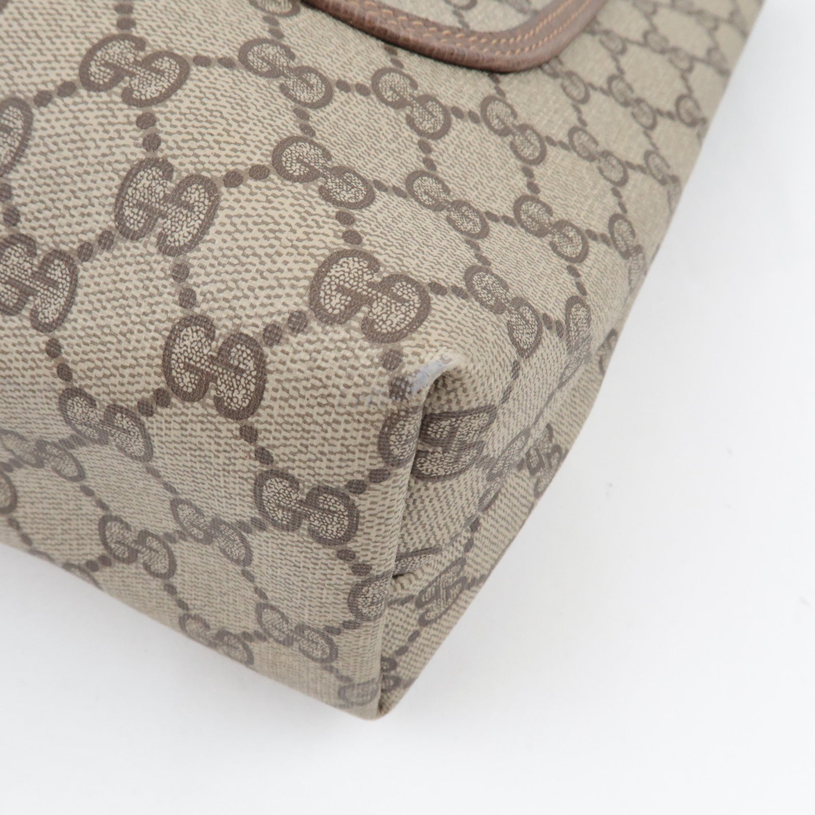 GUCCI Old GUCCI Sherry Tote Bag GG Plus Leather Beige Brown 39.02.003