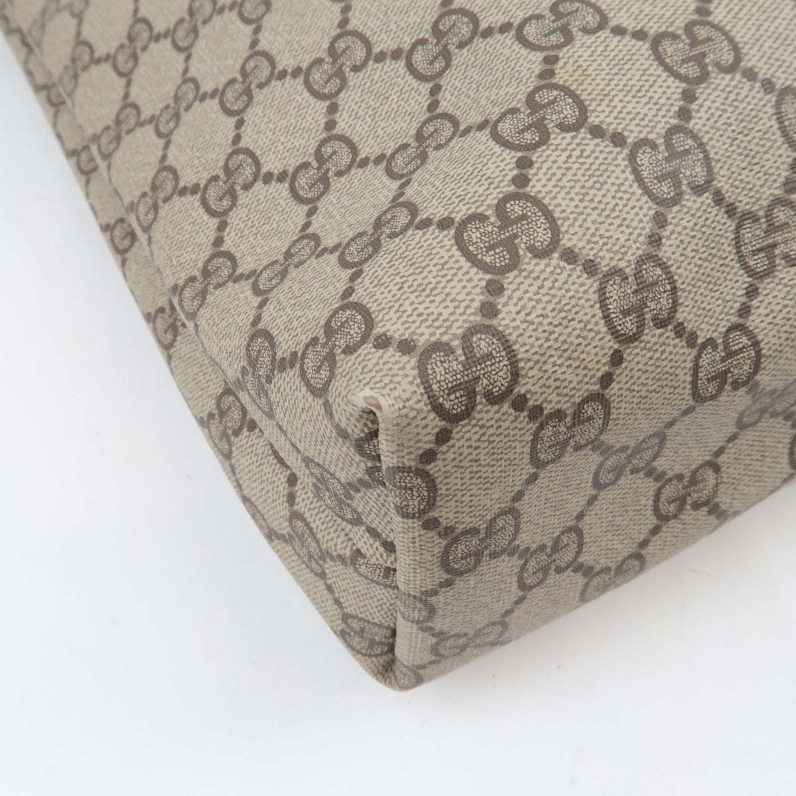 GUCCI Old GUCCI Sherry Tote Bag GG Plus Leather Beige Brown 39.02.003