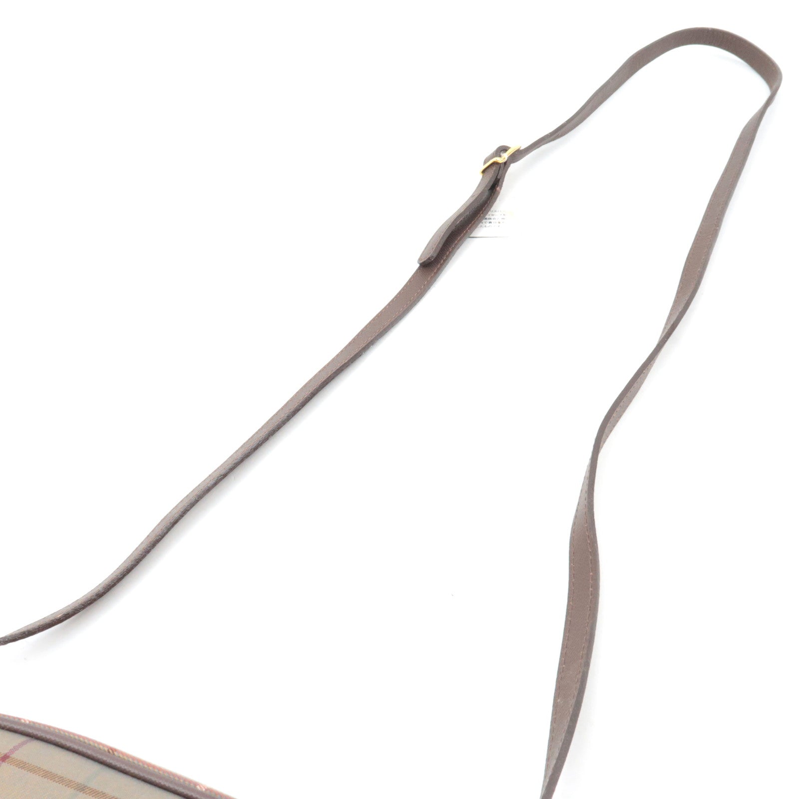 BURBERRY Burberry's Plaid Shoulder Bag Canvas Leather Beige Brown