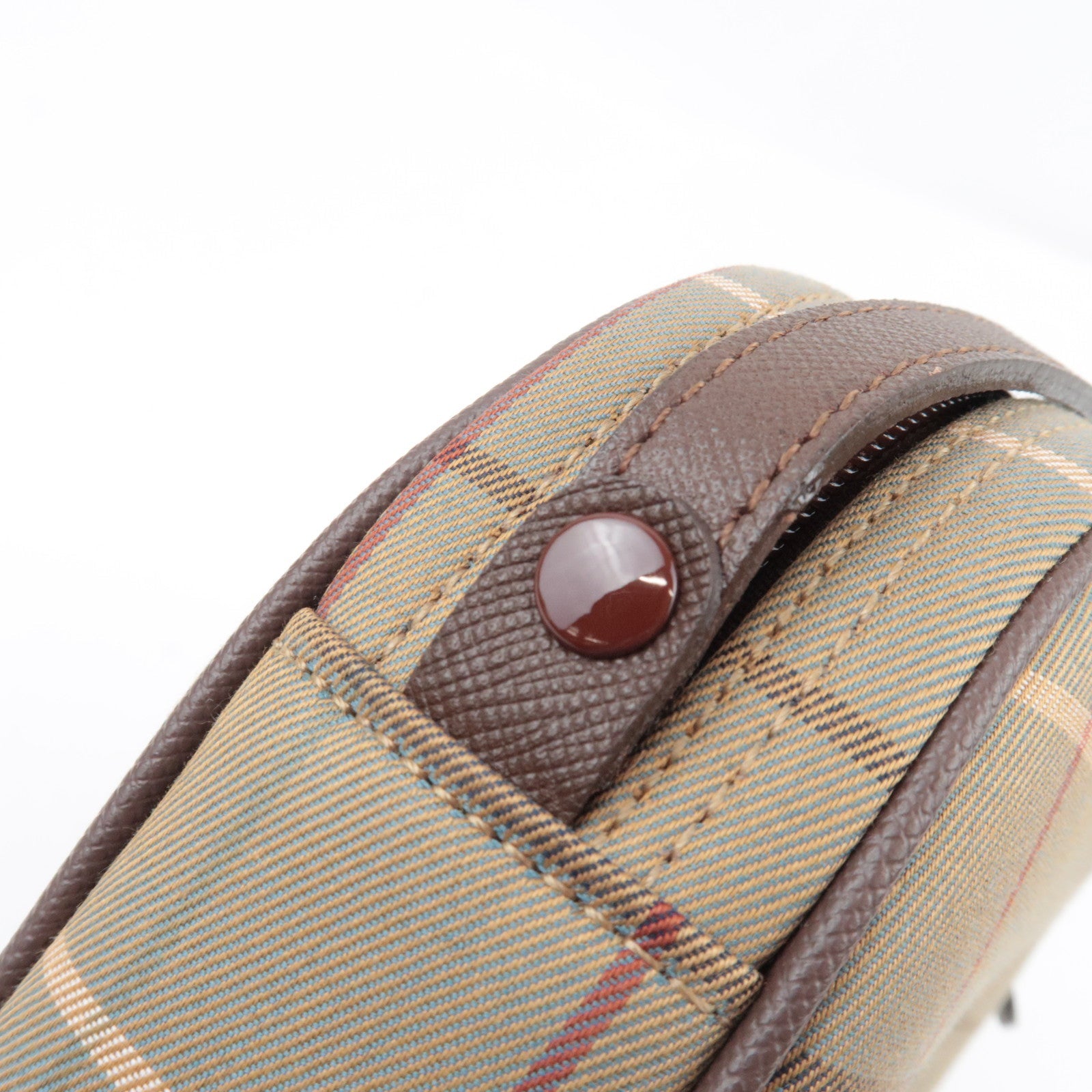 BURBERRY Burberry's Plaid Shoulder Bag Canvas Leather Beige Brown