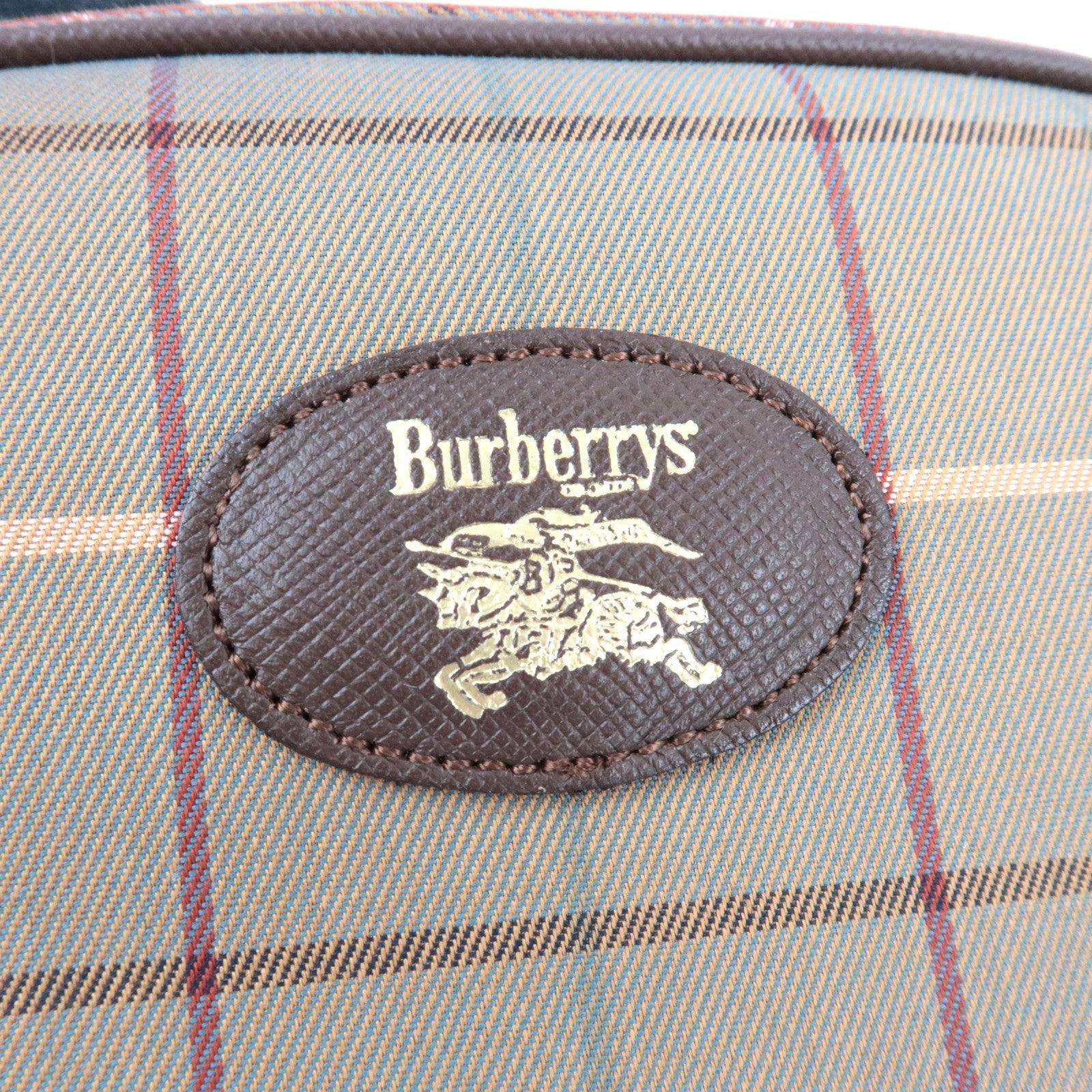 BURBERRY Burberry's Plaid Shoulder Bag Canvas Leather Beige Brown