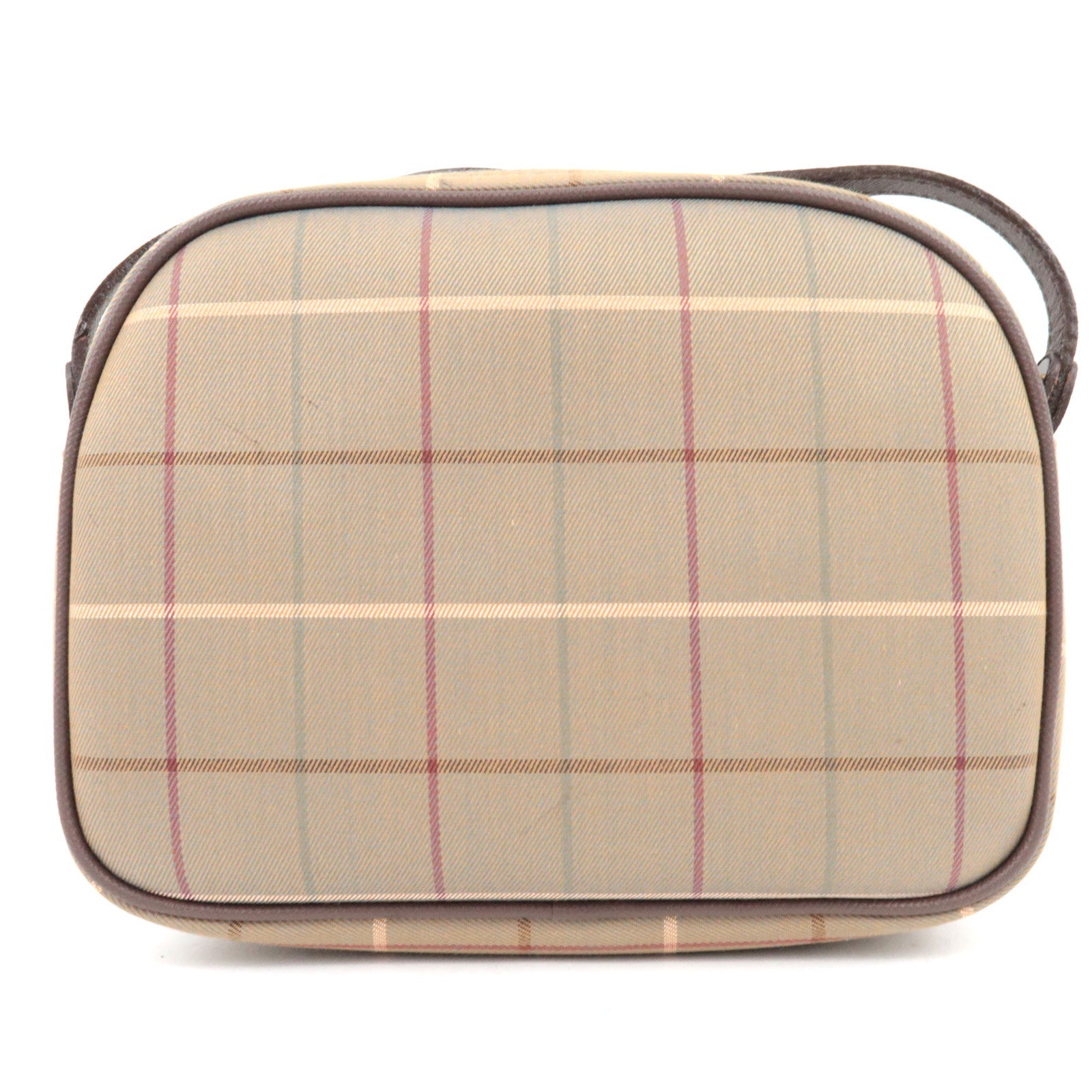 BURBERRY Burberry's Plaid Shoulder Bag Canvas Leather Beige Brown