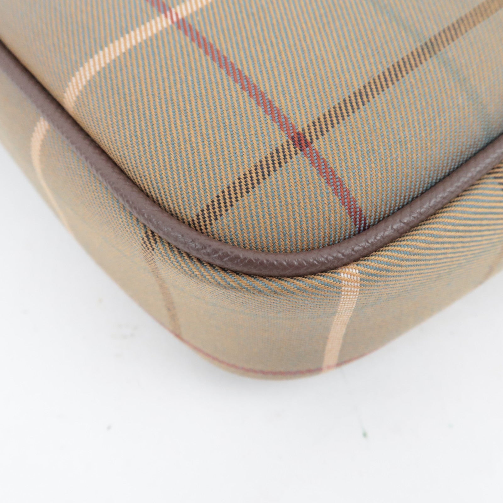 BURBERRY Burberry's Plaid Shoulder Bag Canvas Leather Beige Brown