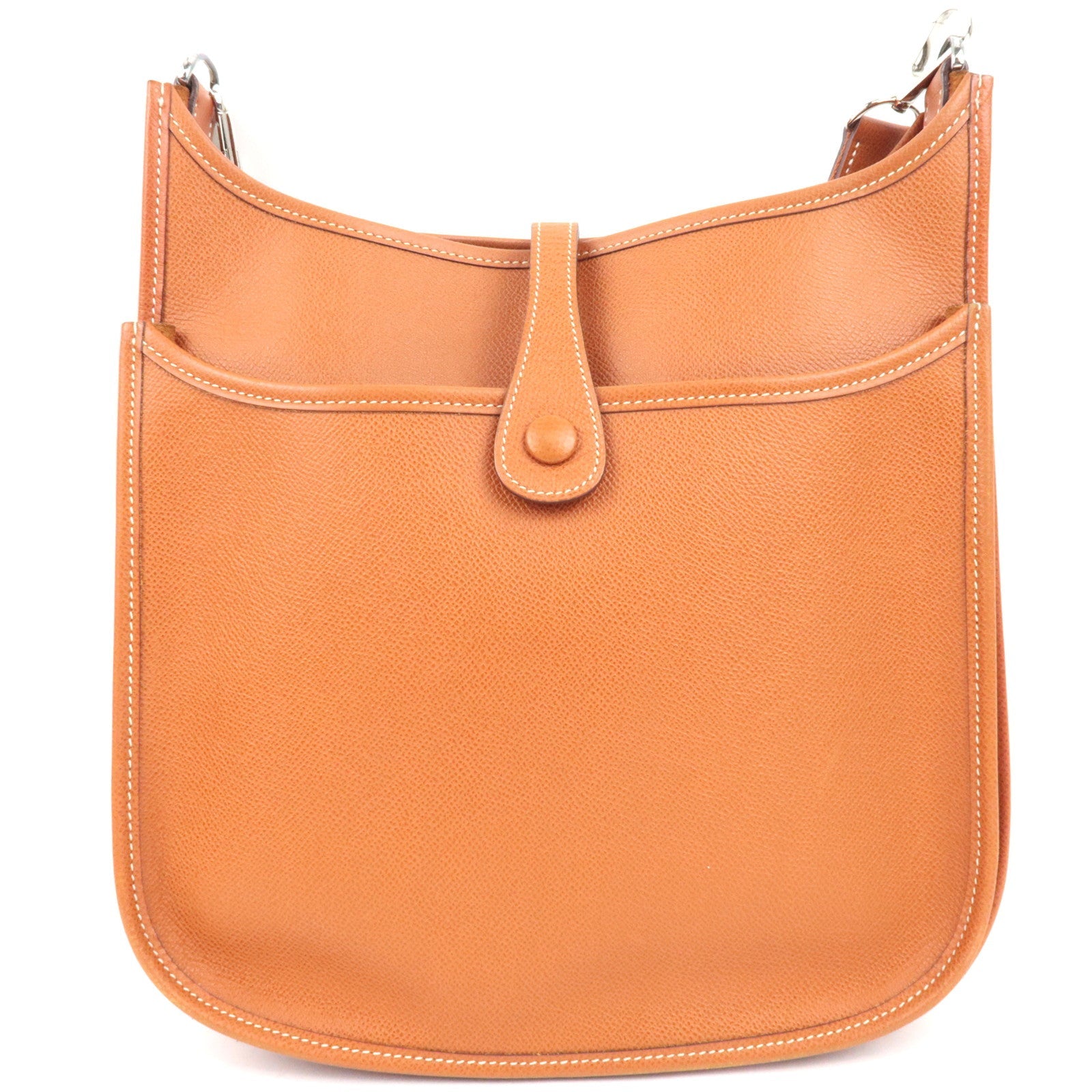 HERMES Evelyne II PM Shoulder Bag □I Stamp (2005) Veau Epsom Gold *Box, Dust bag