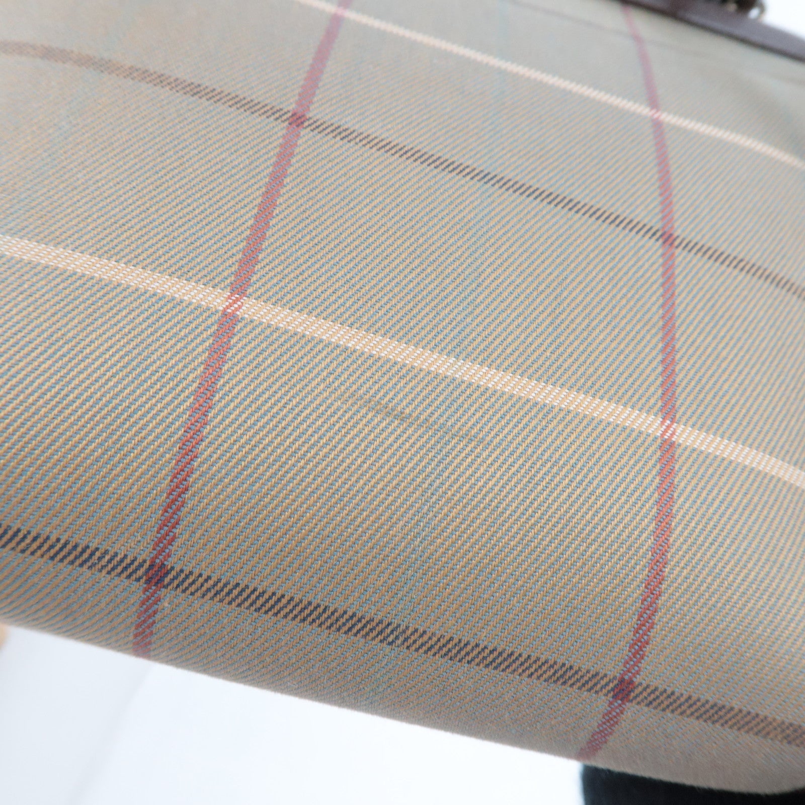 BURBERRY Burberry's Kiss Lock Shoulder Bag Canvas Leather Beige Brown