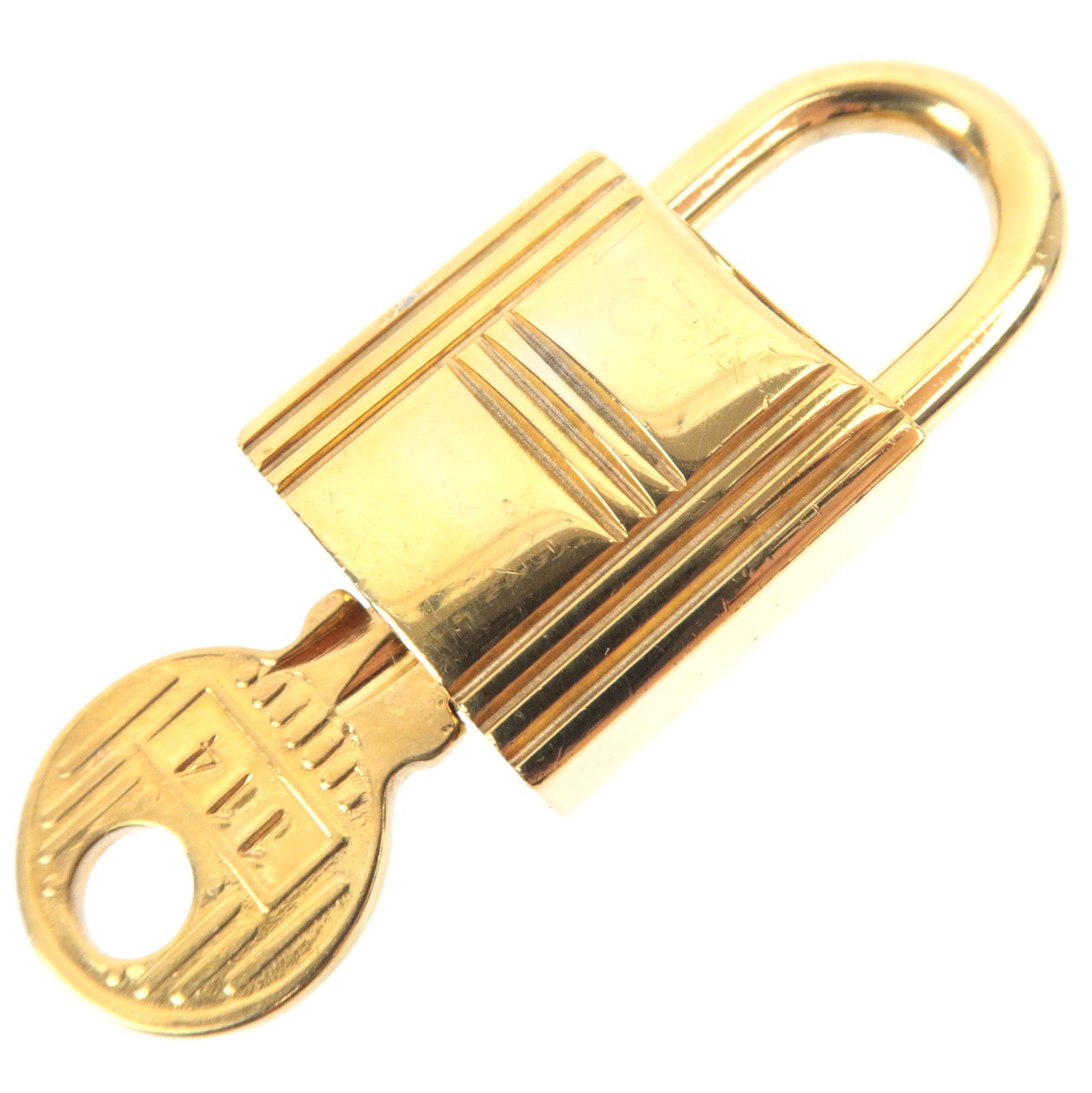 HERMES Key Lock 114 Metal Gold77530