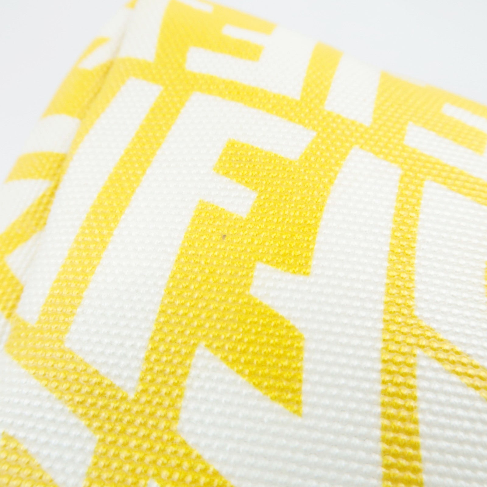 FENDI FF Pattern Cosmetic Pouch PVC Yellow White 8N0172