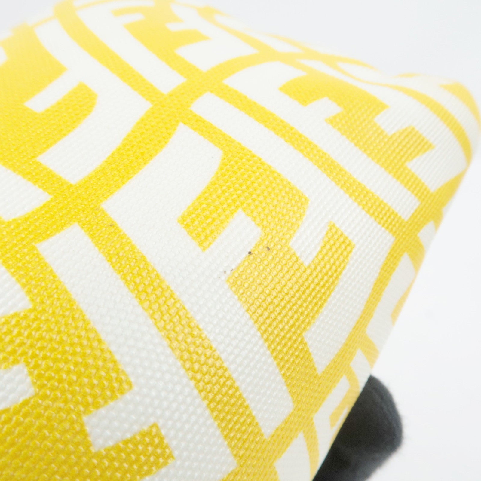 FENDI FF Pattern Cosmetic Pouch PVC Yellow White 8N0172