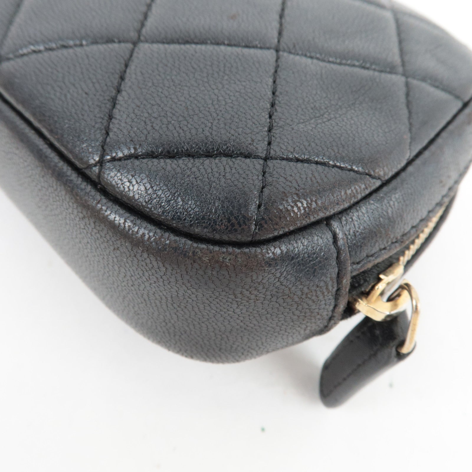 CHANEL Matelasse Cosmetic Pouch Lambskin Black Gold HDW 22902964