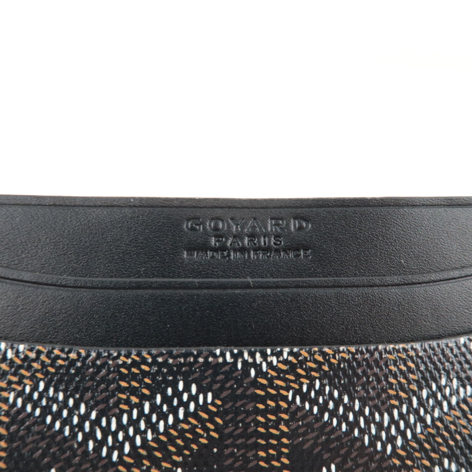 GOYARD Herringbone Saint-Sulpice Card Case PVC Leather Black