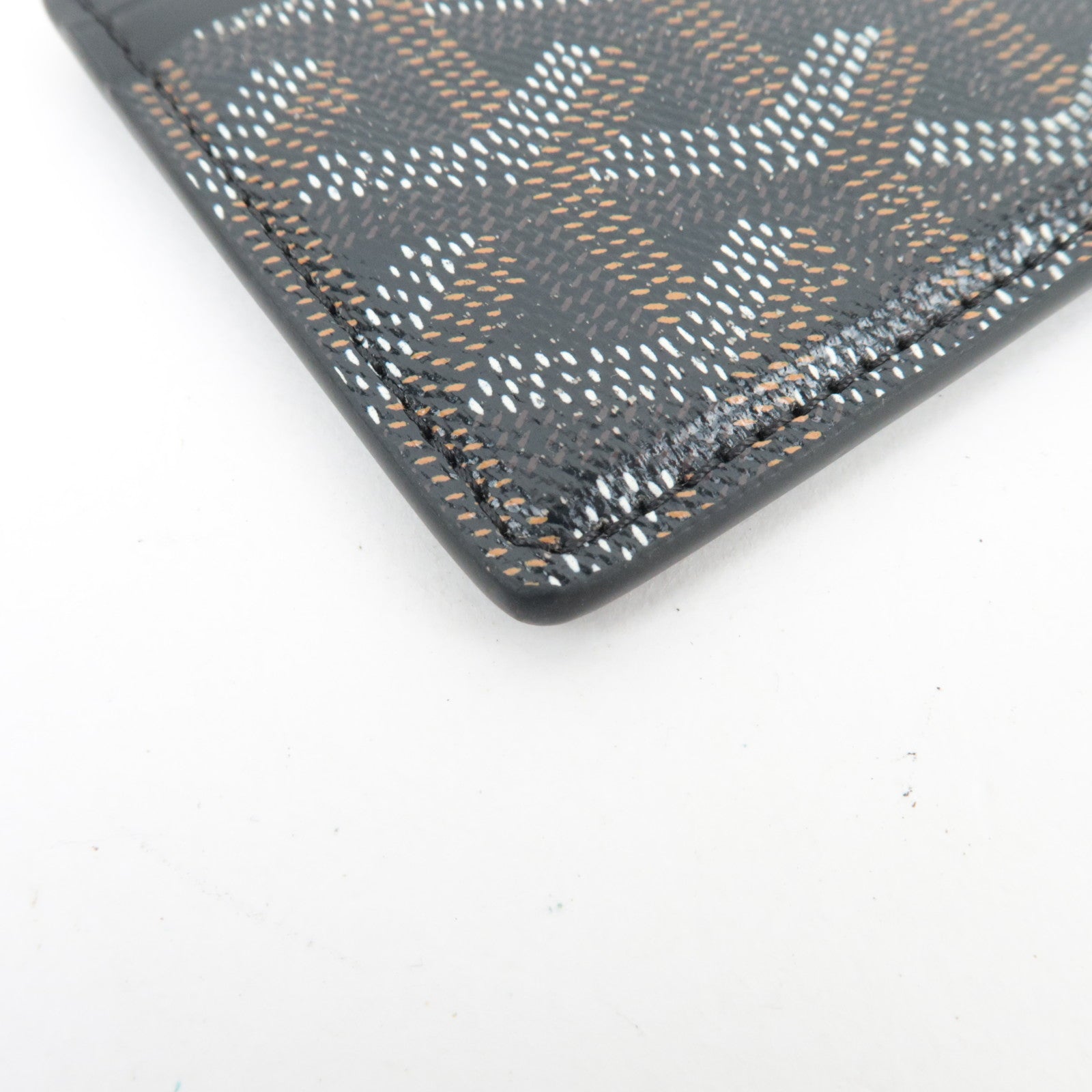 GOYARD Herringbone Saint-Sulpice Card Case PVC Leather Black