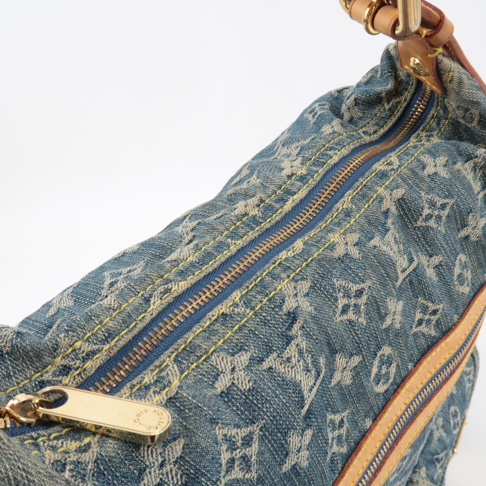 Louis Vuitton Monogram Denim Baggy GM Shoulder Bag Blue M95048 FL0056