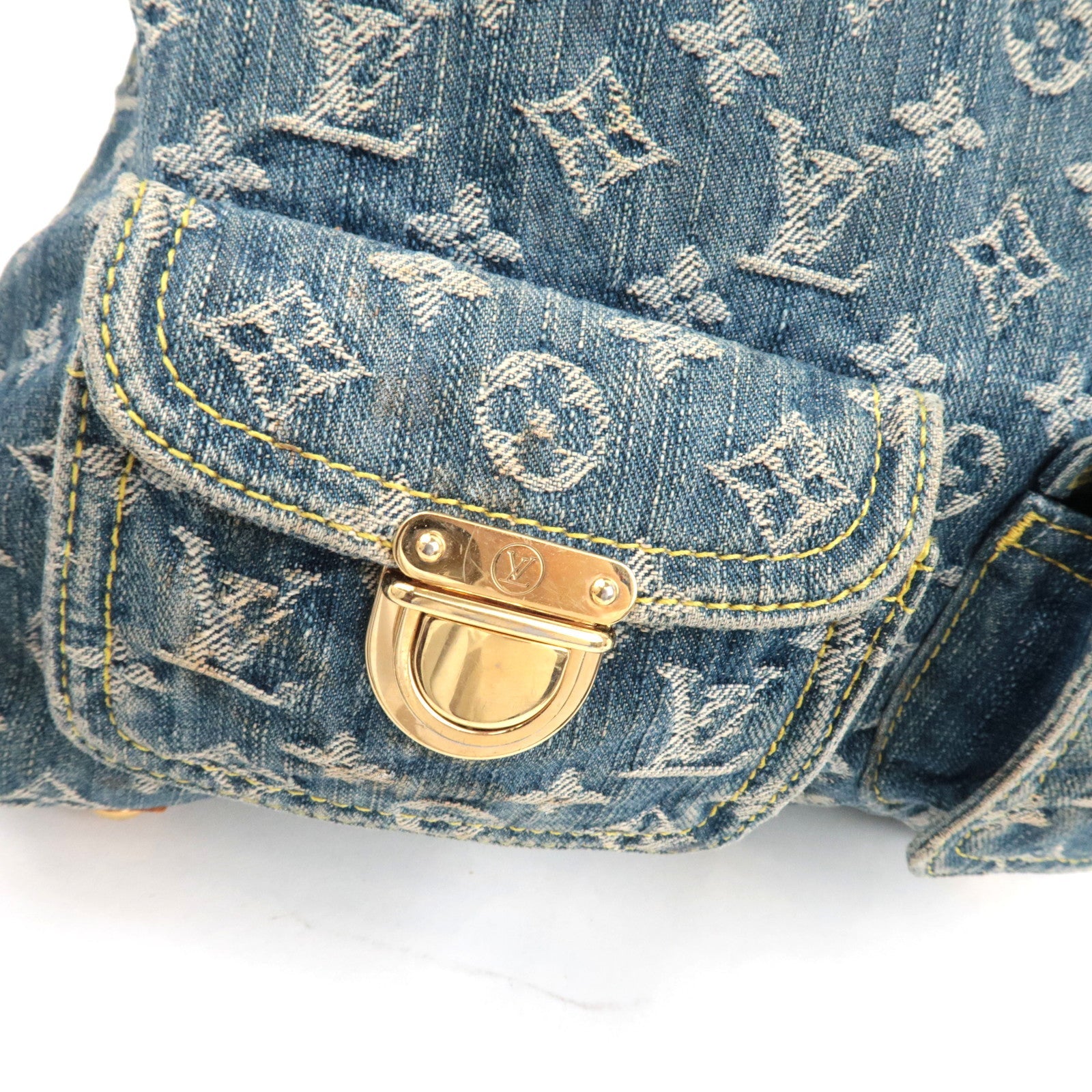 Louis Vuitton Monogram Denim Baggy GM Shoulder Bag Blue M95048 FL0056