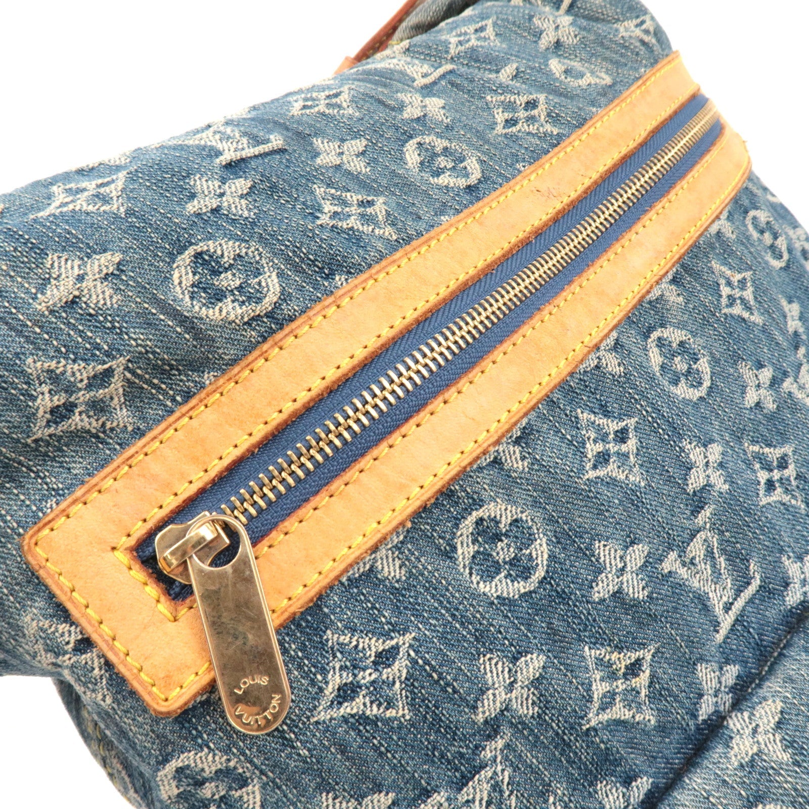 Louis Vuitton Monogram Denim Baggy GM Shoulder Bag Blue M95048 FL0056