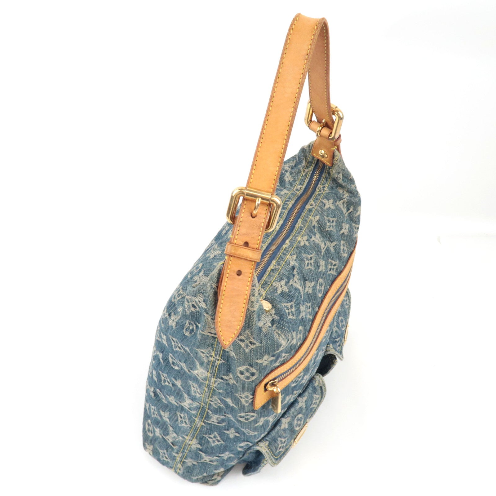 Louis Vuitton Monogram Denim Baggy GM Shoulder Bag Blue M95048 FL0056