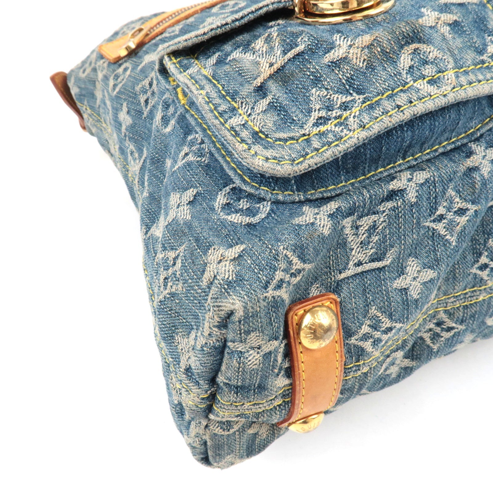 Louis Vuitton Monogram Denim Baggy GM Shoulder Bag Blue M95048 FL0056