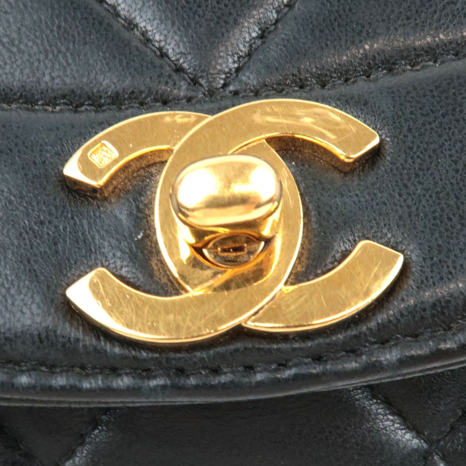 CHANEL Diana Matelasse 23 Chain Shoulder Bag Lambskin Black Gold HDW A01164 2368479