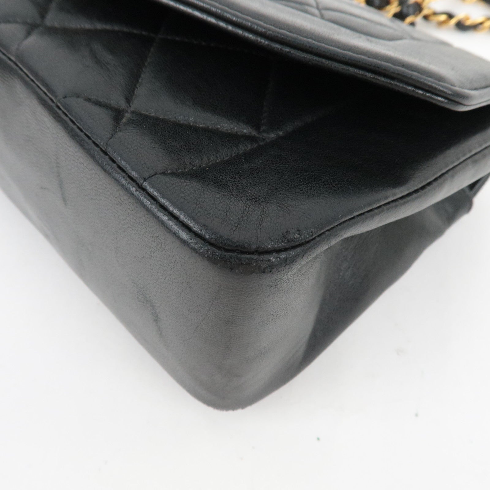 CHANEL Diana Matelasse 23 Chain Shoulder Bag Lambskin Black Gold HDW A01164 2368479