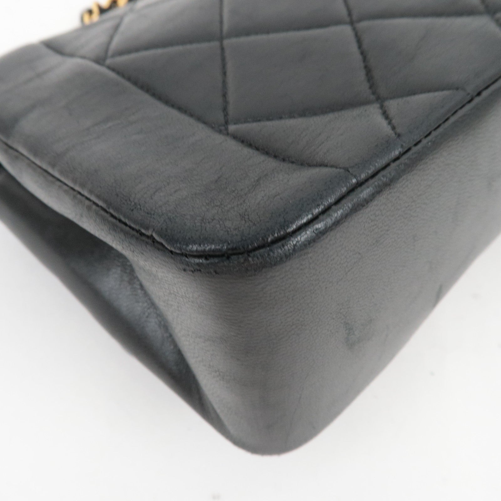 CHANEL Diana Matelasse 23 Chain Shoulder Bag Lambskin Black Gold HDW A01164 2368479