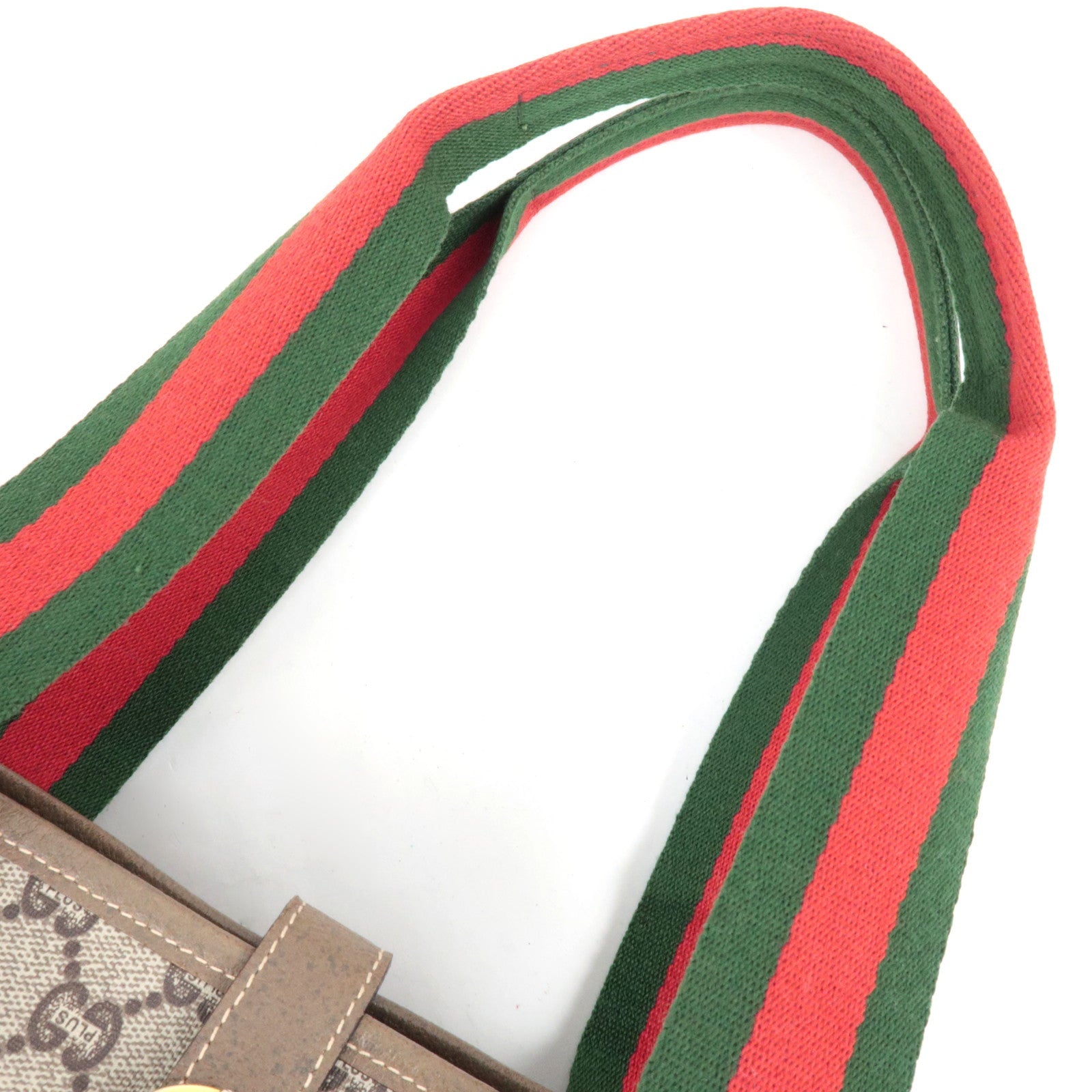 GUCCI Sherry Old GUCCI Tote Bag GG Plus Leather Beige Brown