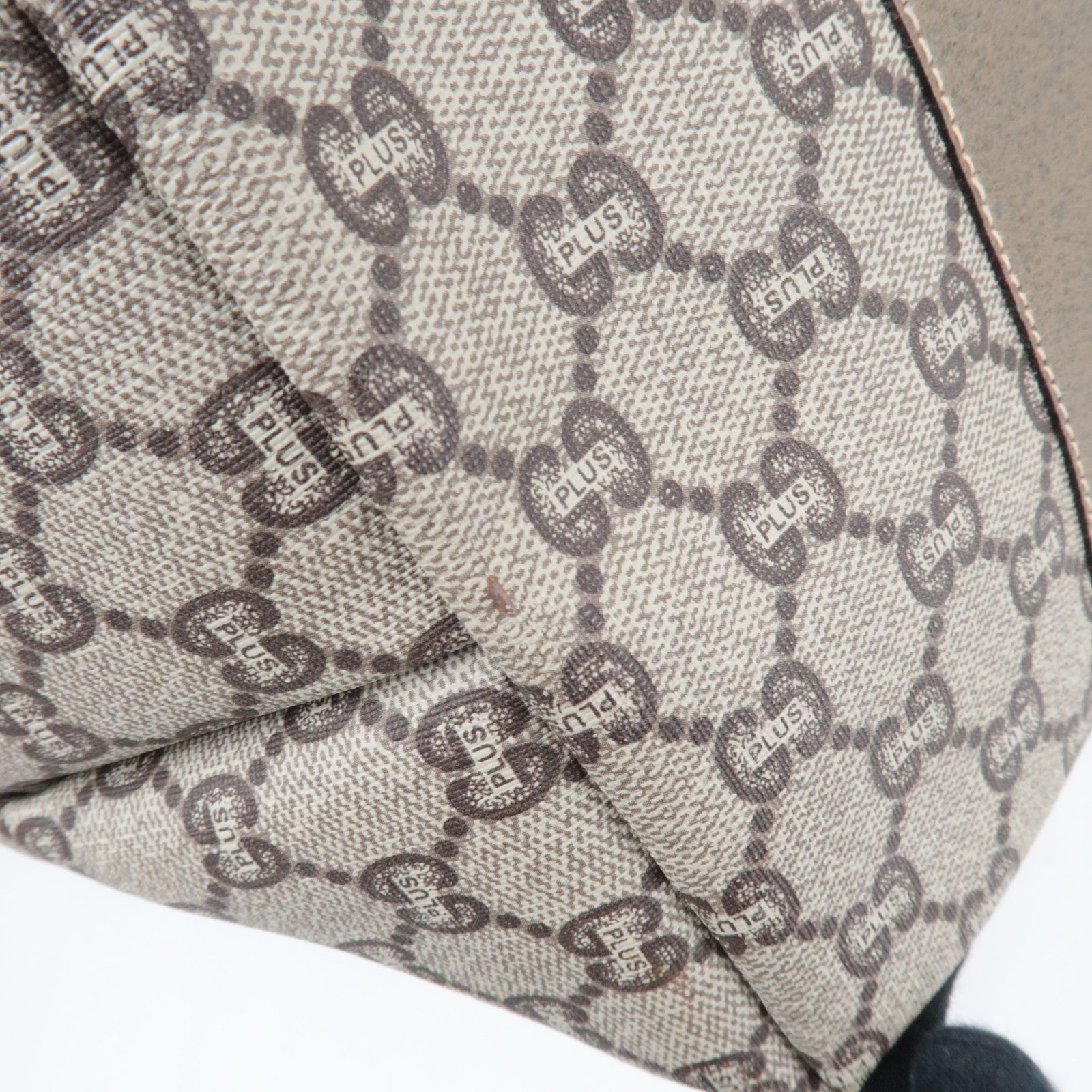 GUCCI Sherry Old GUCCI Tote Bag GG Plus Leather Beige Brown