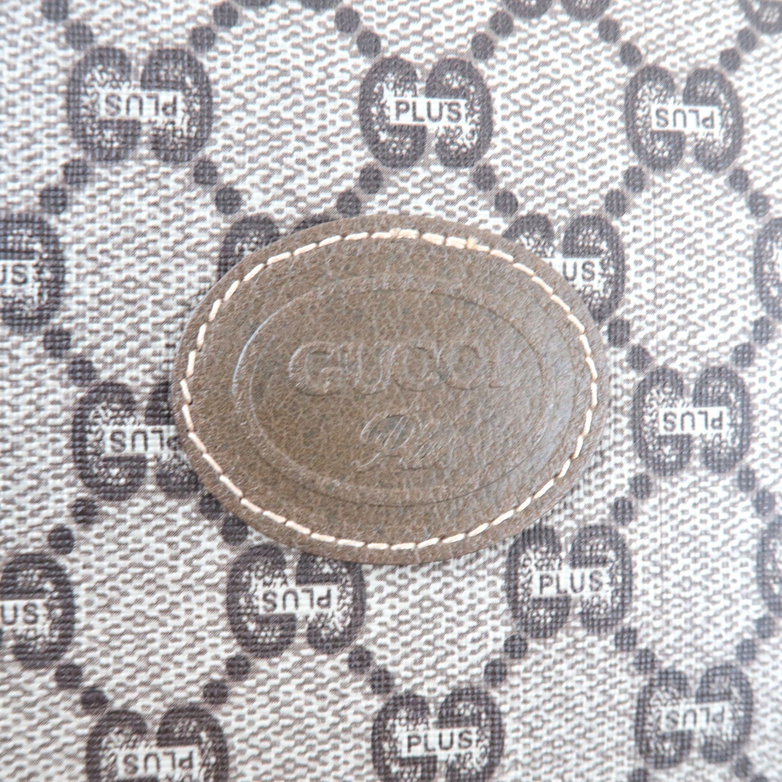 GUCCI Sherry Old GUCCI Tote Bag GG Plus Leather Beige Brown